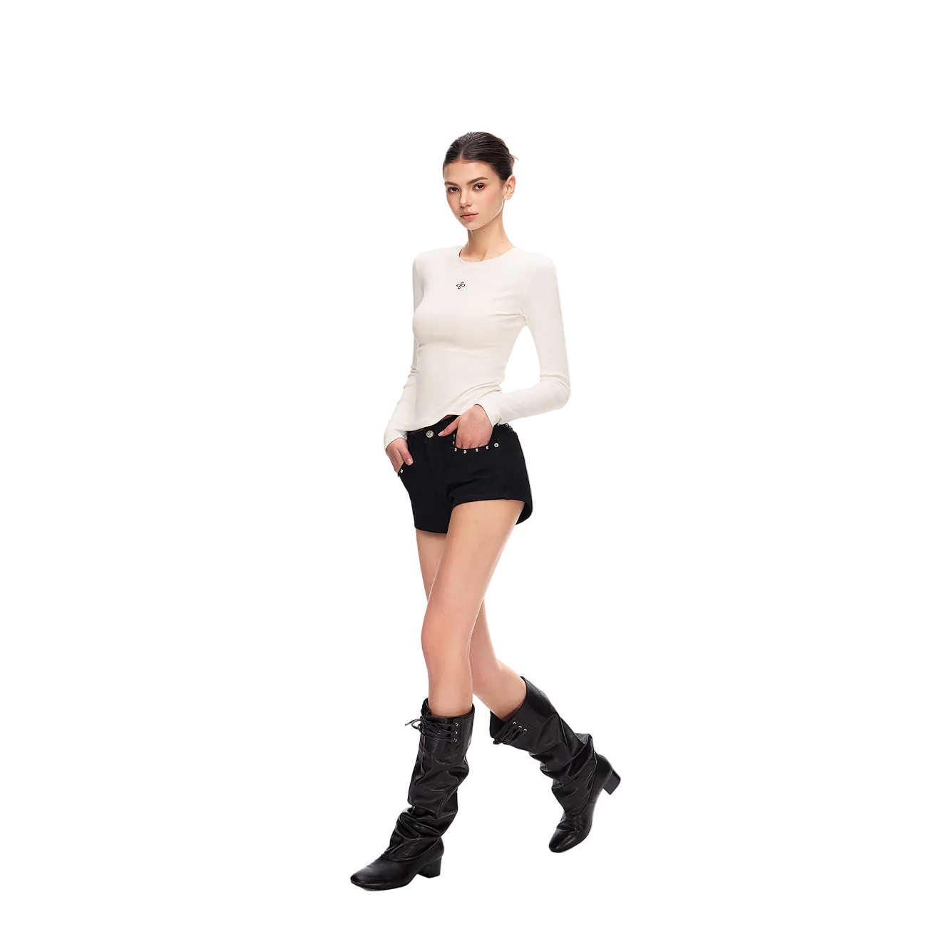 White Lightweight Cross Long-Sleeve T-Shirt