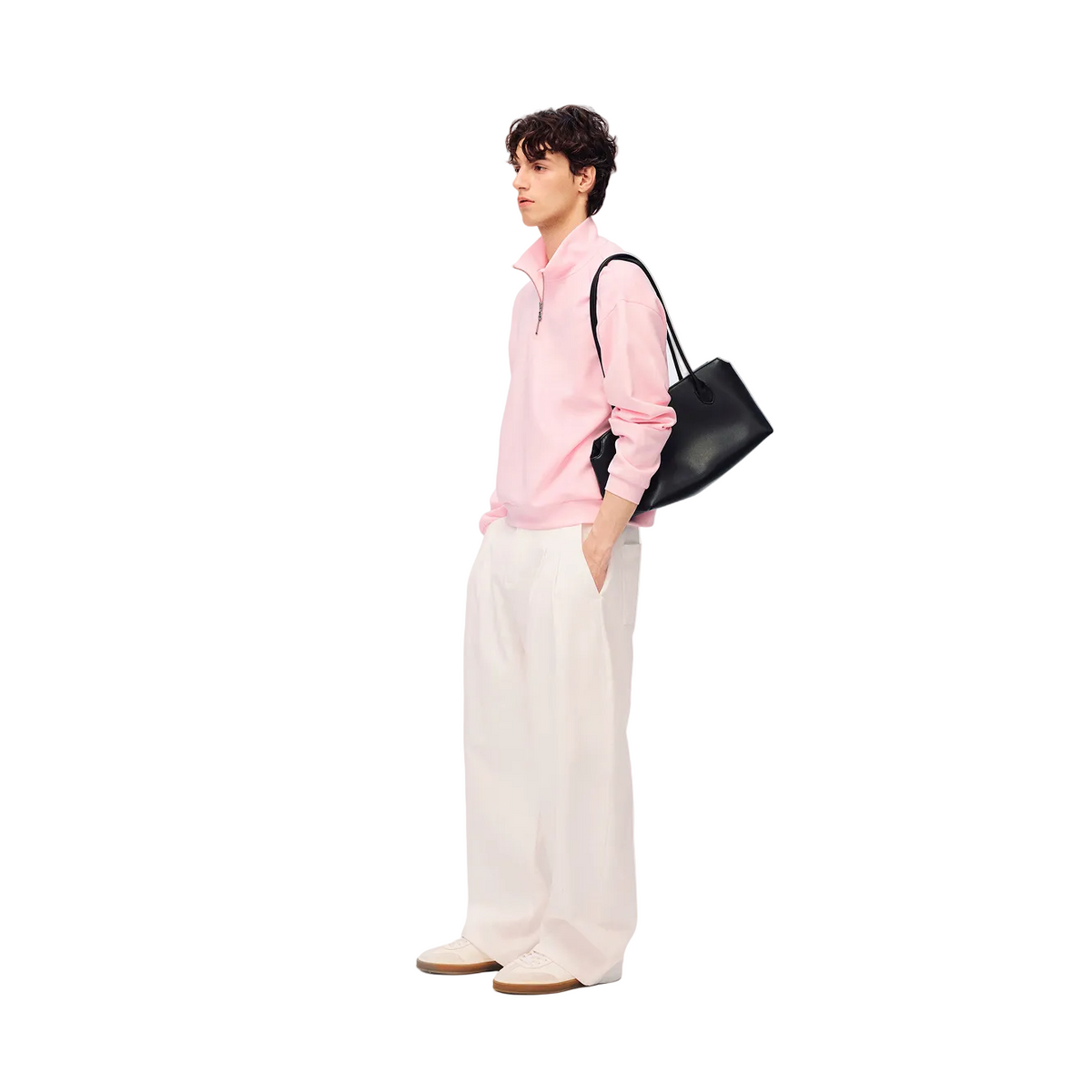 Pink Air Layer Half-Zip Pullover Sweatshirt