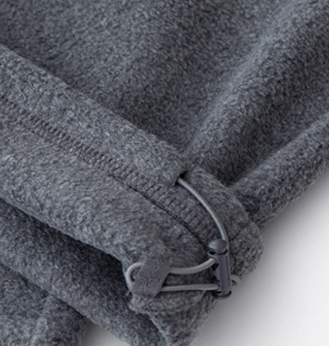 Grey Double-Sided Fleece Warm Curved Casual Trousers