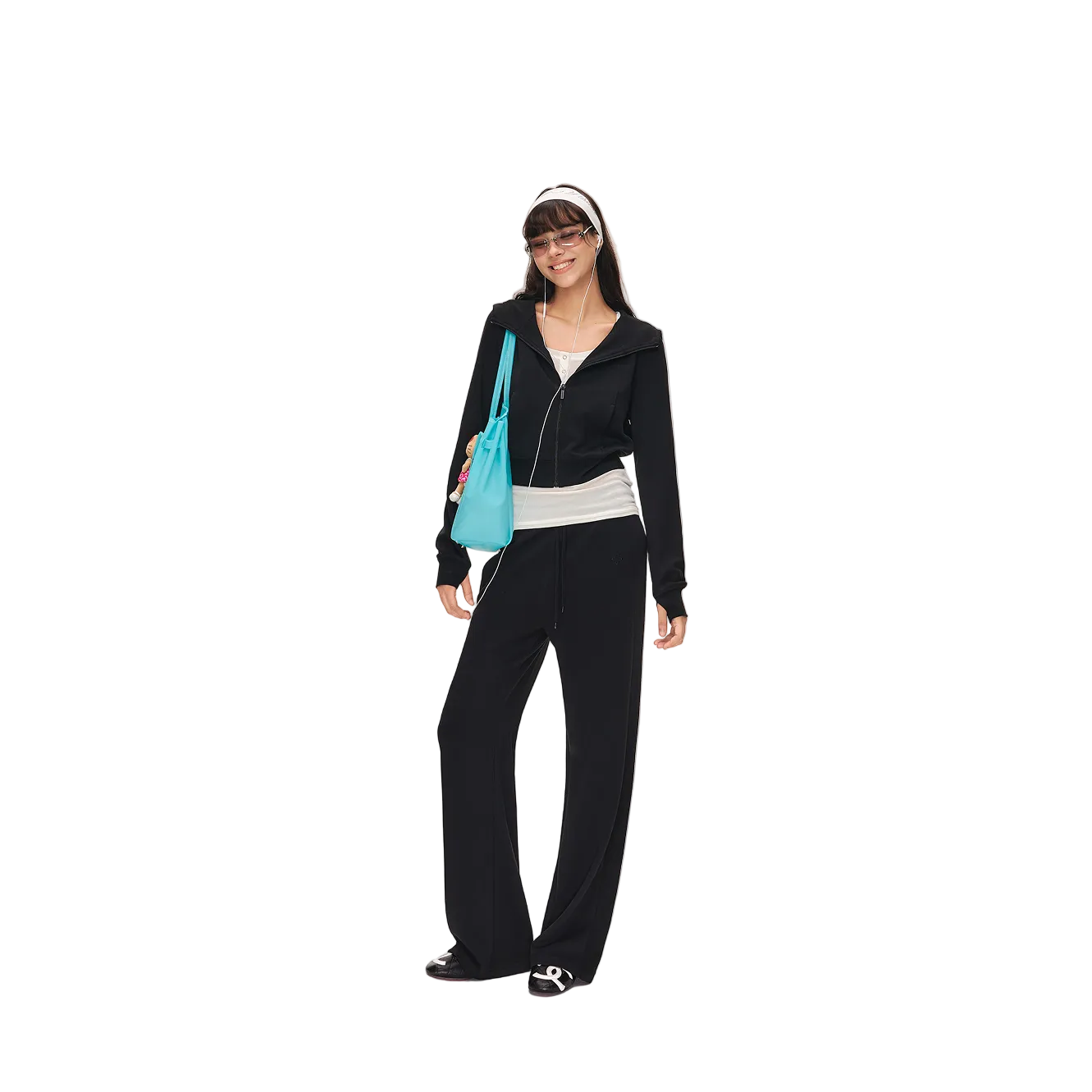 Black Cross Lightweight Cloud-like Set Hooded Sweatshirt