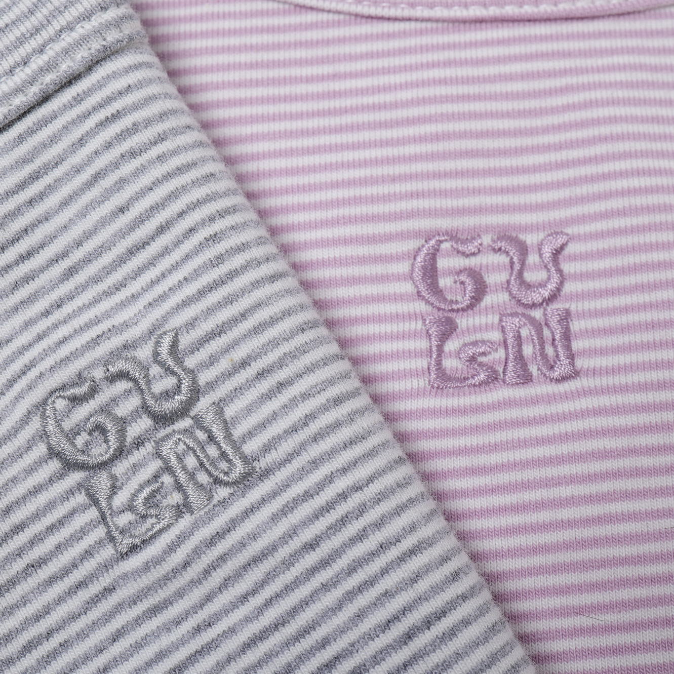 Grey Striped Color-Blocked Short-Sleeve T-Shirt