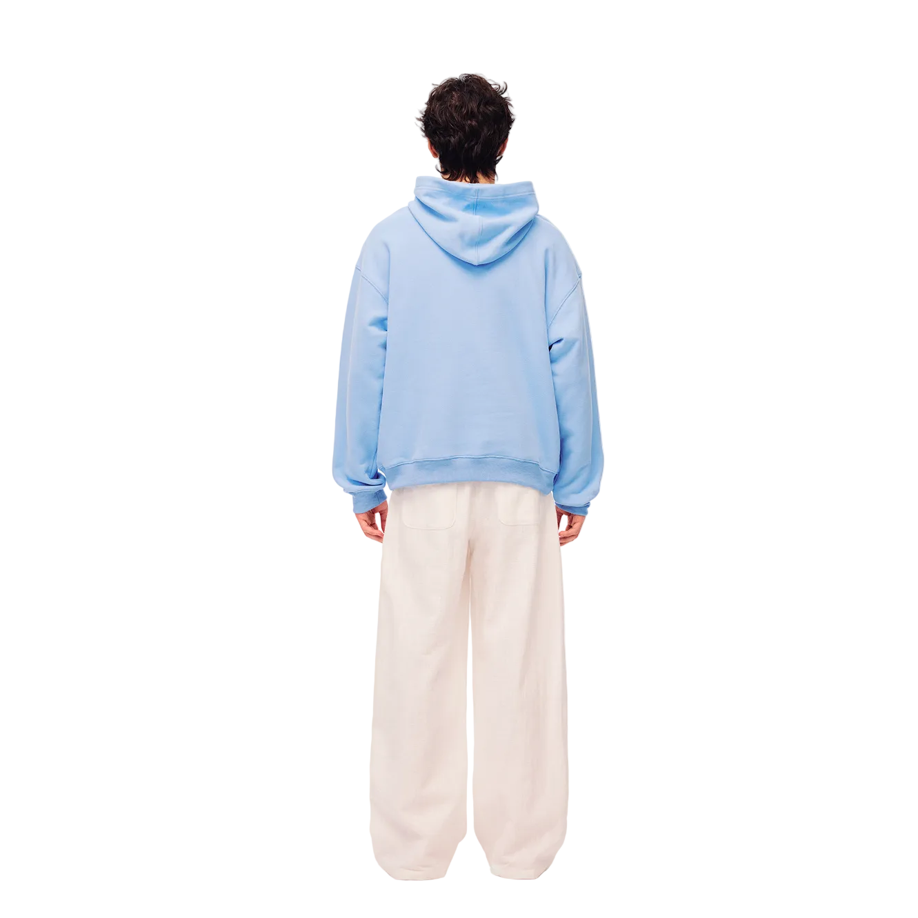 Blue Cross-Patterned Hoodie 