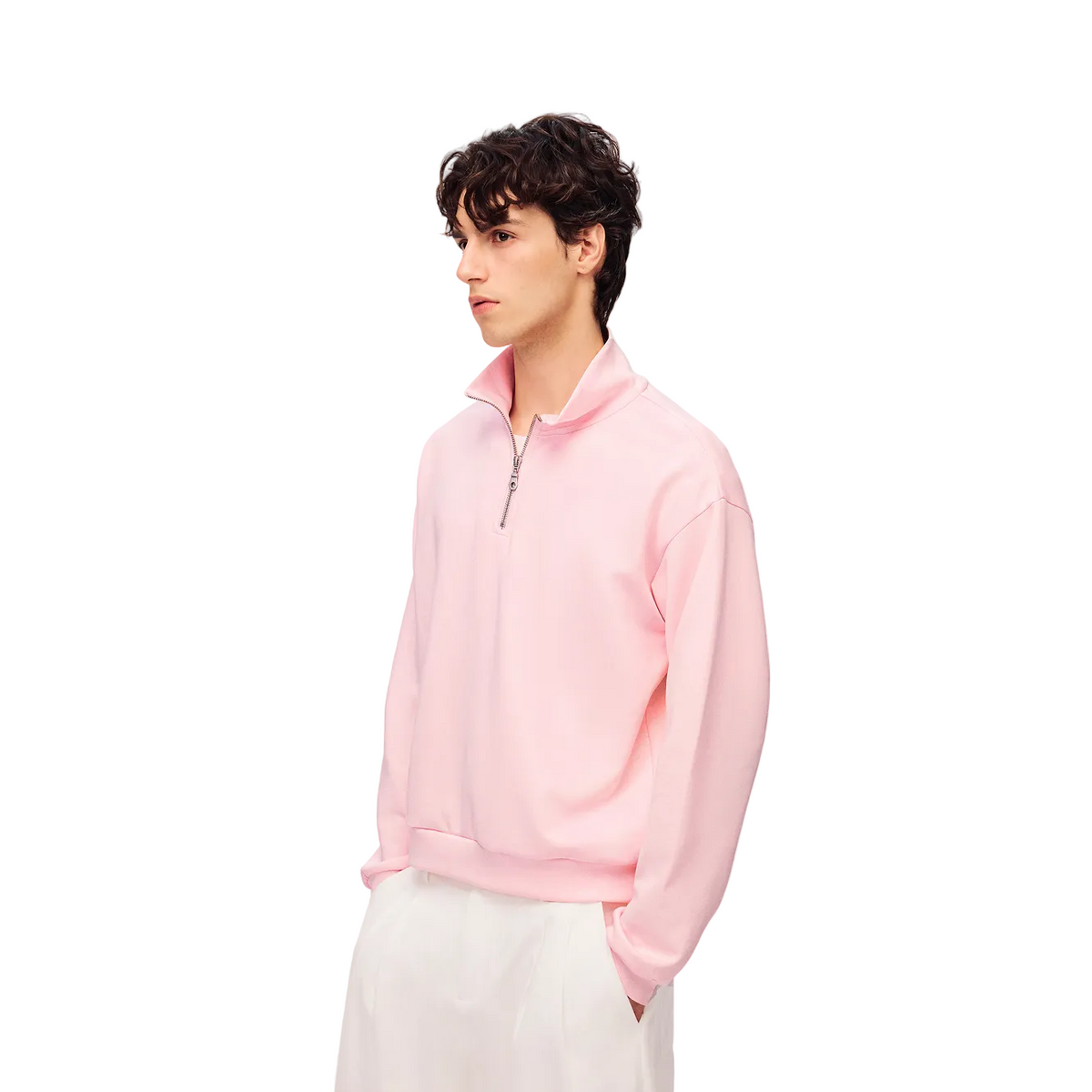 Pink Air Layer Half-Zip Pullover Sweatshirt