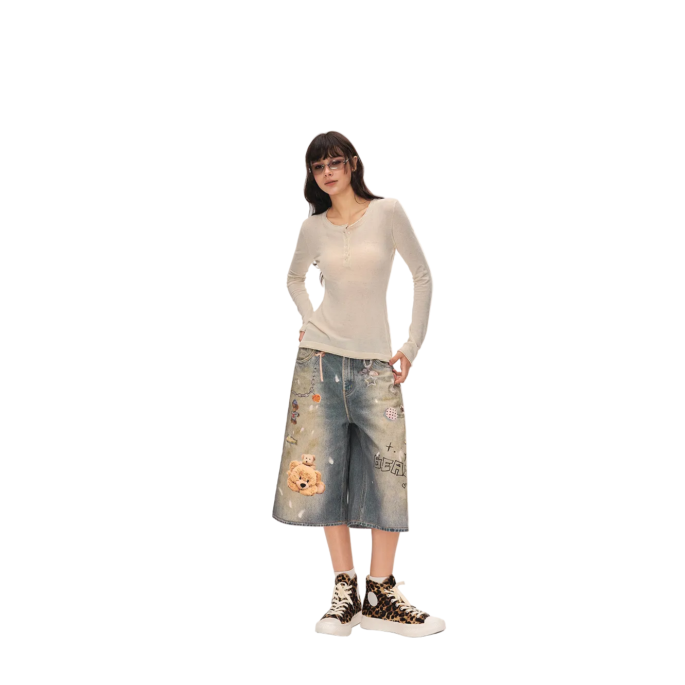 Oatmeal-colored Rolled-edge Tencel Linen Knit Sweater