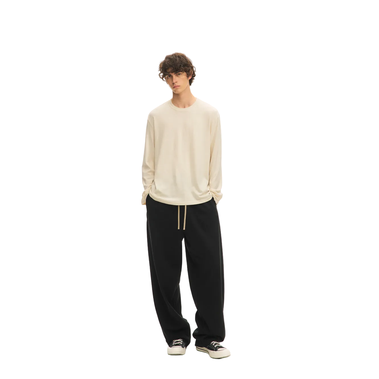 Black Heavyweight Drawstring Sweatpants
