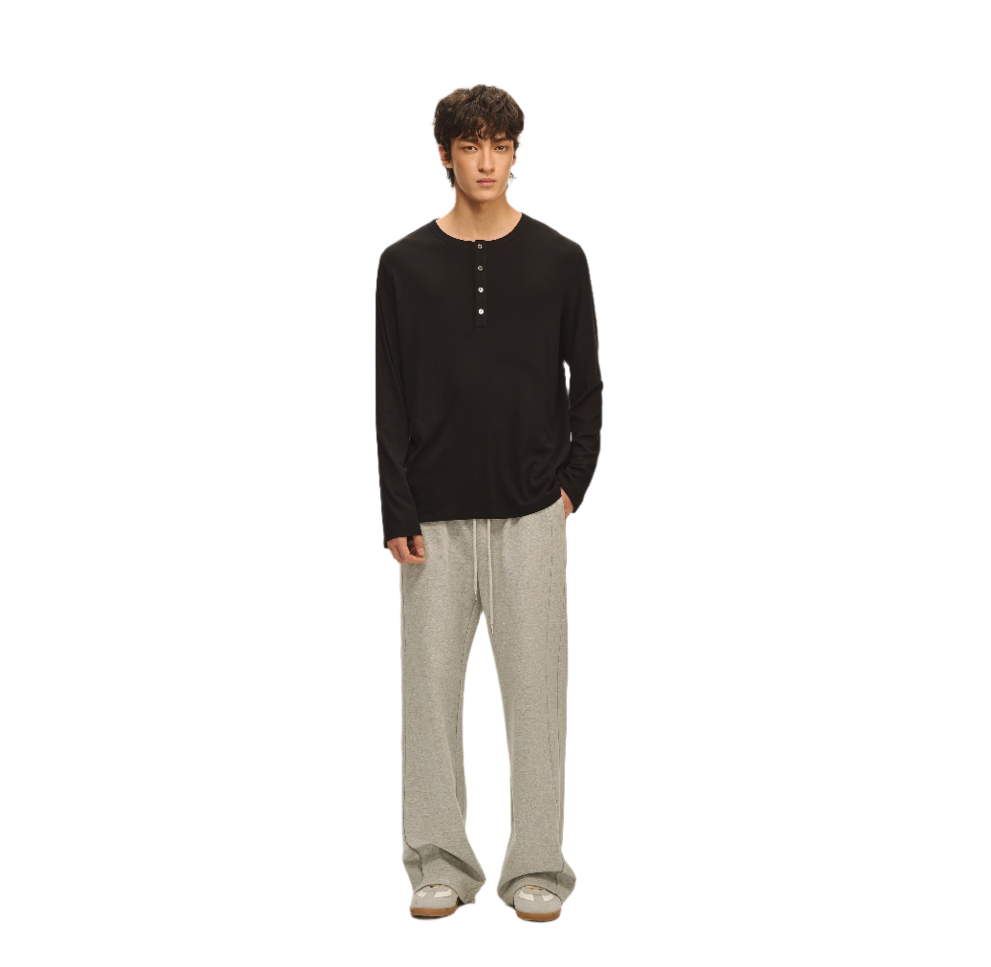 Grey 3D Cut Side Seam Sweatpants