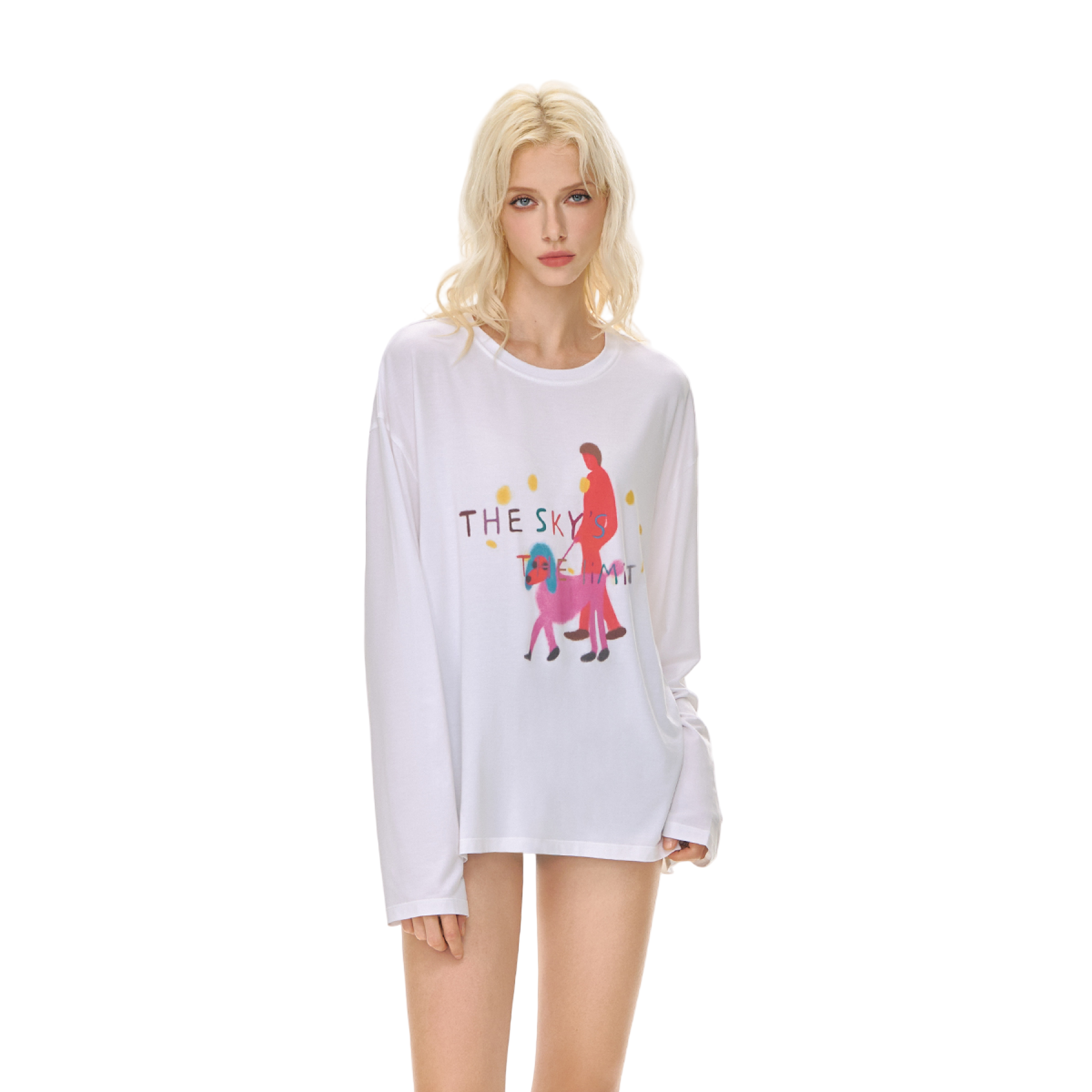 Fun Graffiti Lazy Soft Sunshade Air T-shirt In White