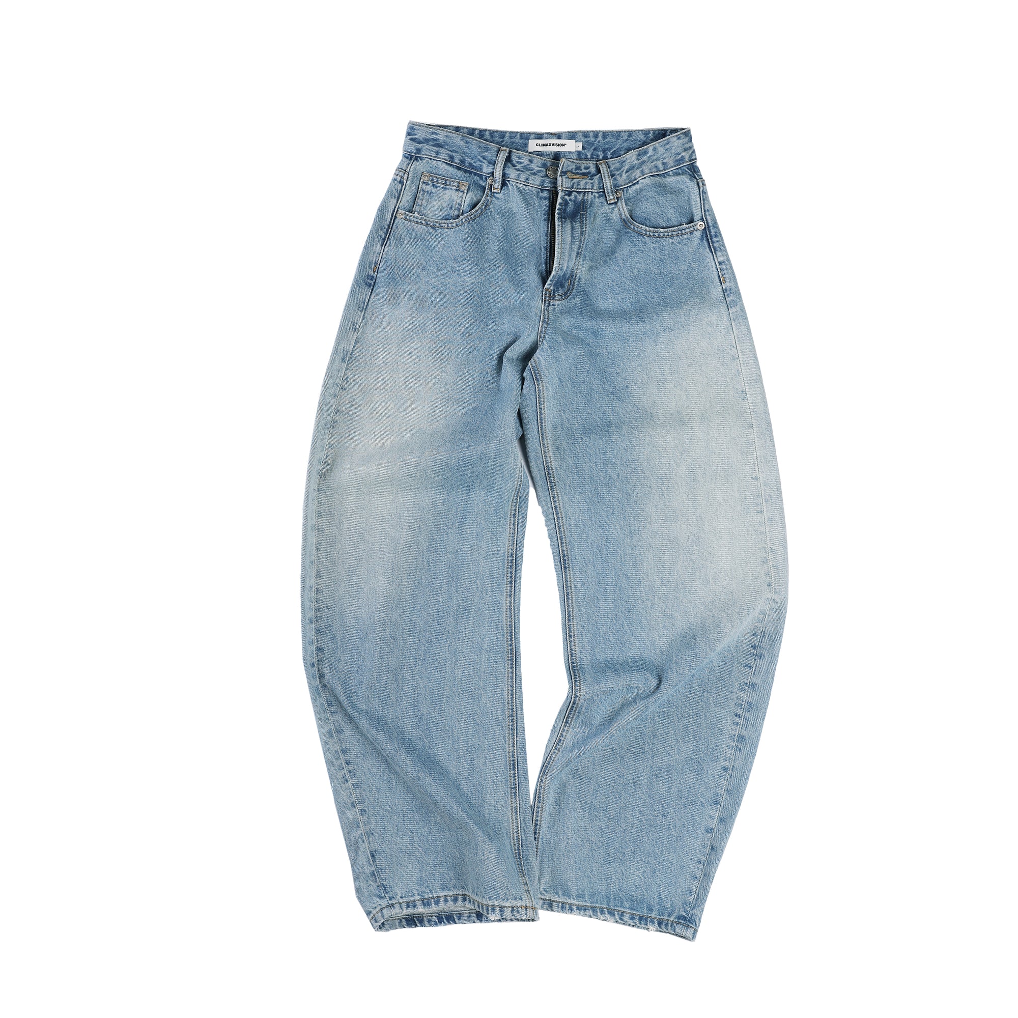 Light Blue Washed Scimitar Cocoon Gallery Jeans