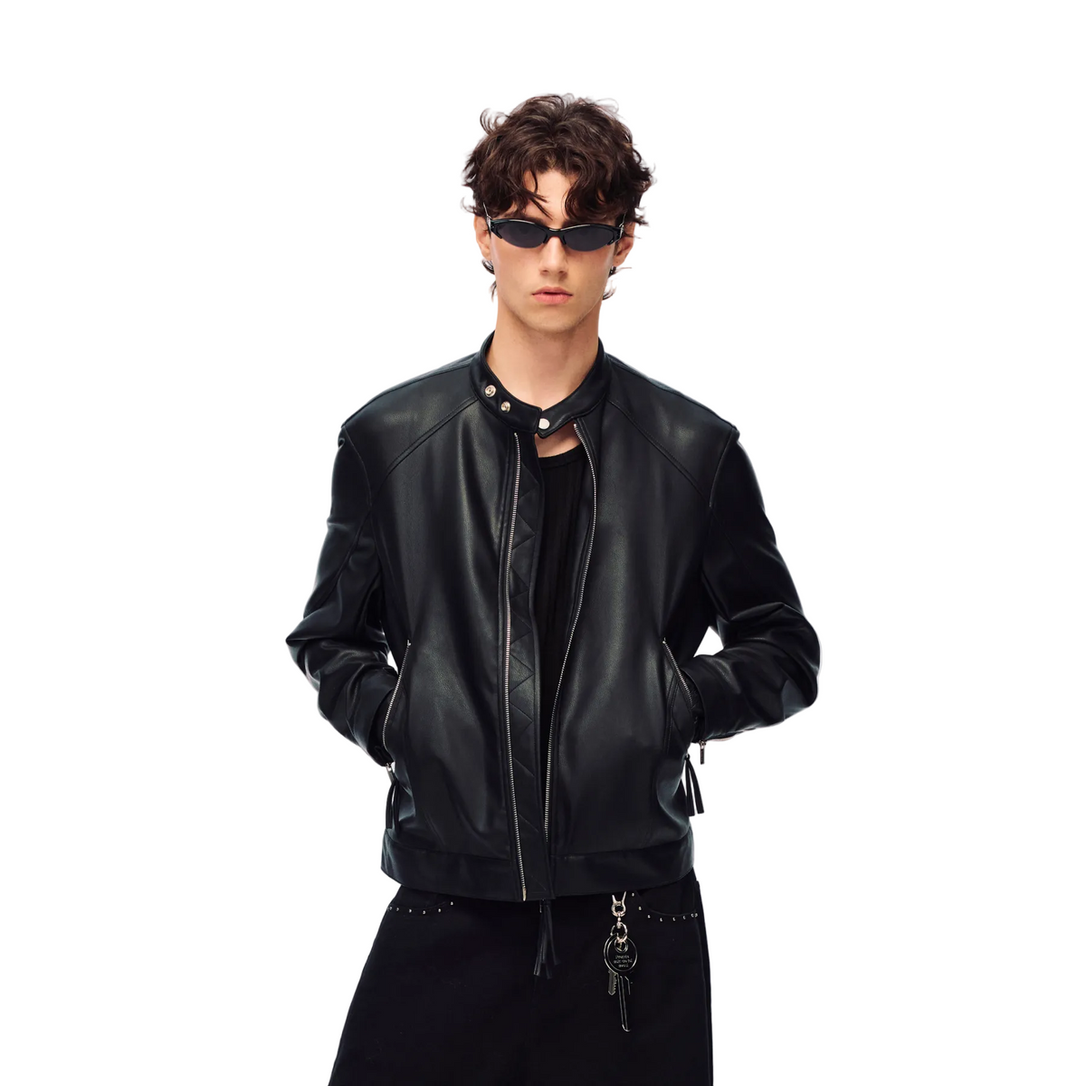 Black Deconstructed High Street PU Leather Jacket