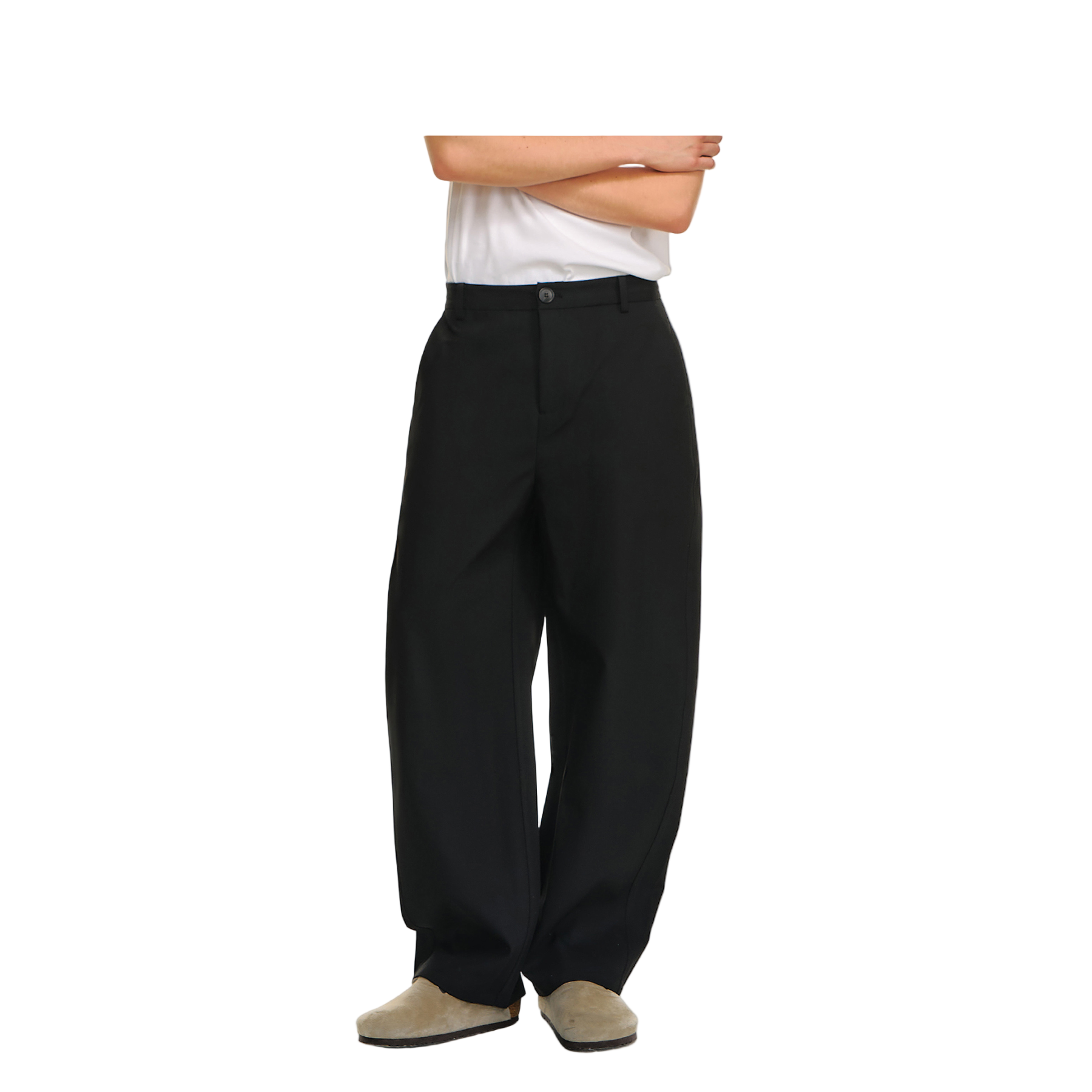 Black Curved Cut Scimitar Trousers