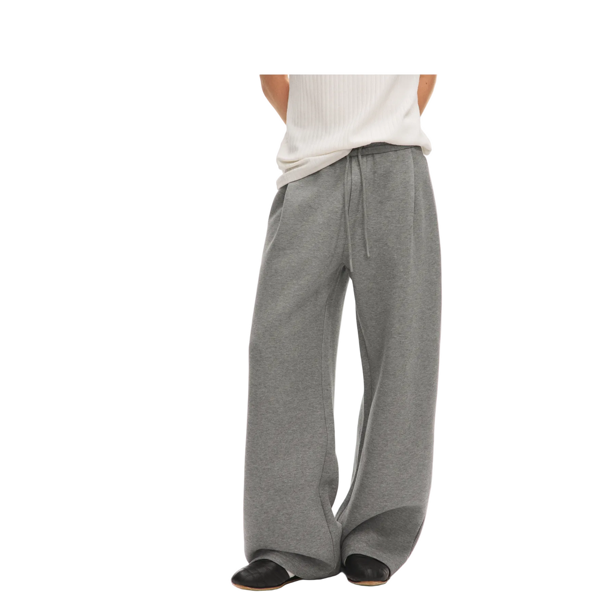 Grey Heavyweight Air-Layer Wide-Leg Trousers