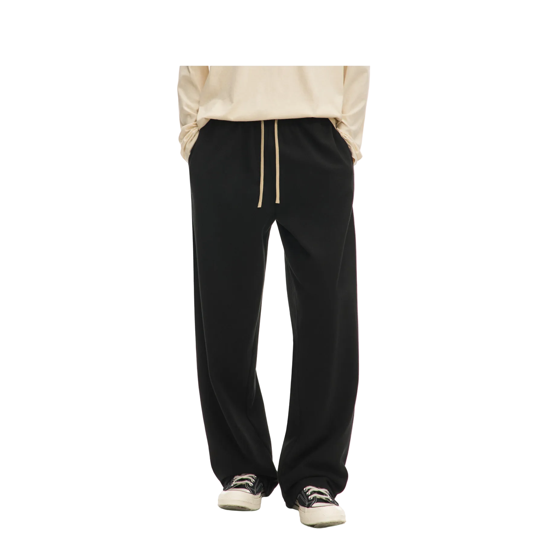 Black Heavyweight Drawstring Sweatpants