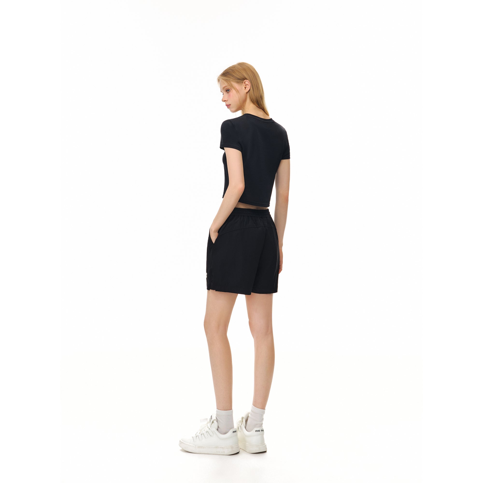 Black Snowflake Cotton Light Classic Short Sleeves