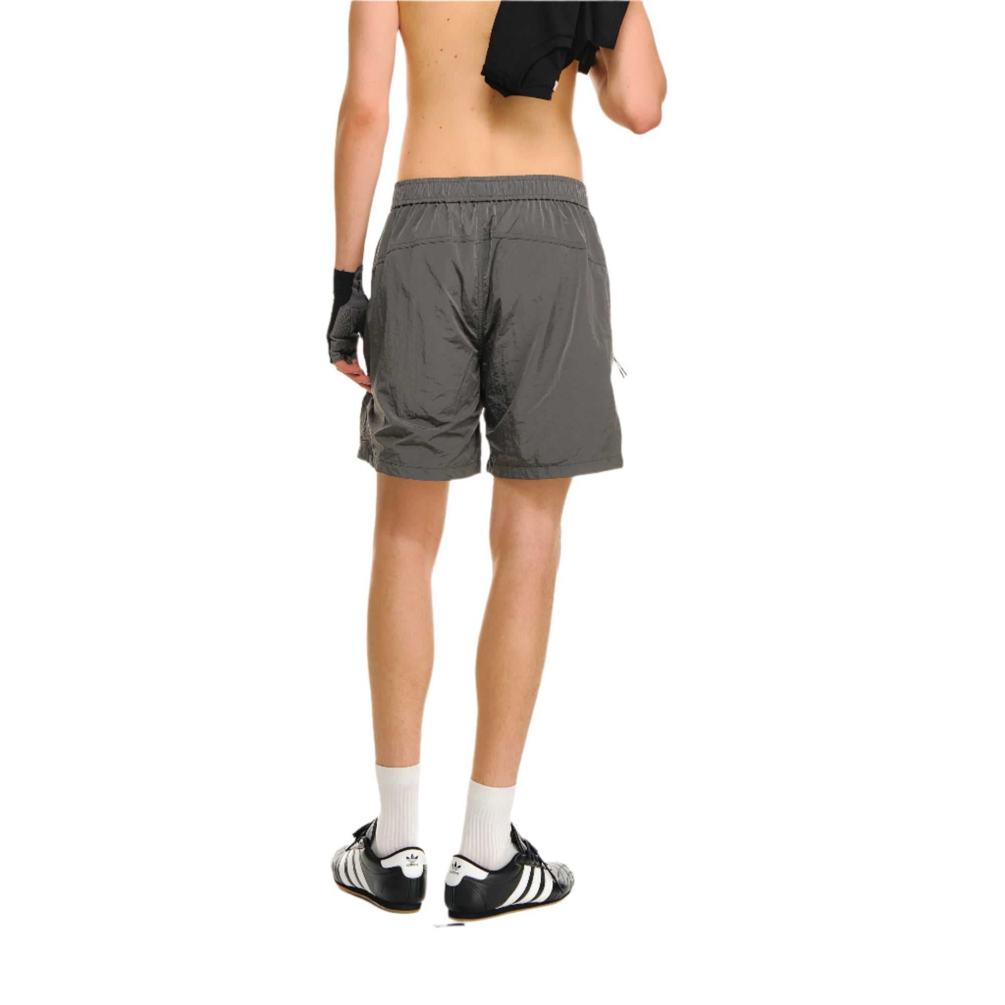 Grey Light Outdoor Sports Metallic Nylon Beach Shorts
