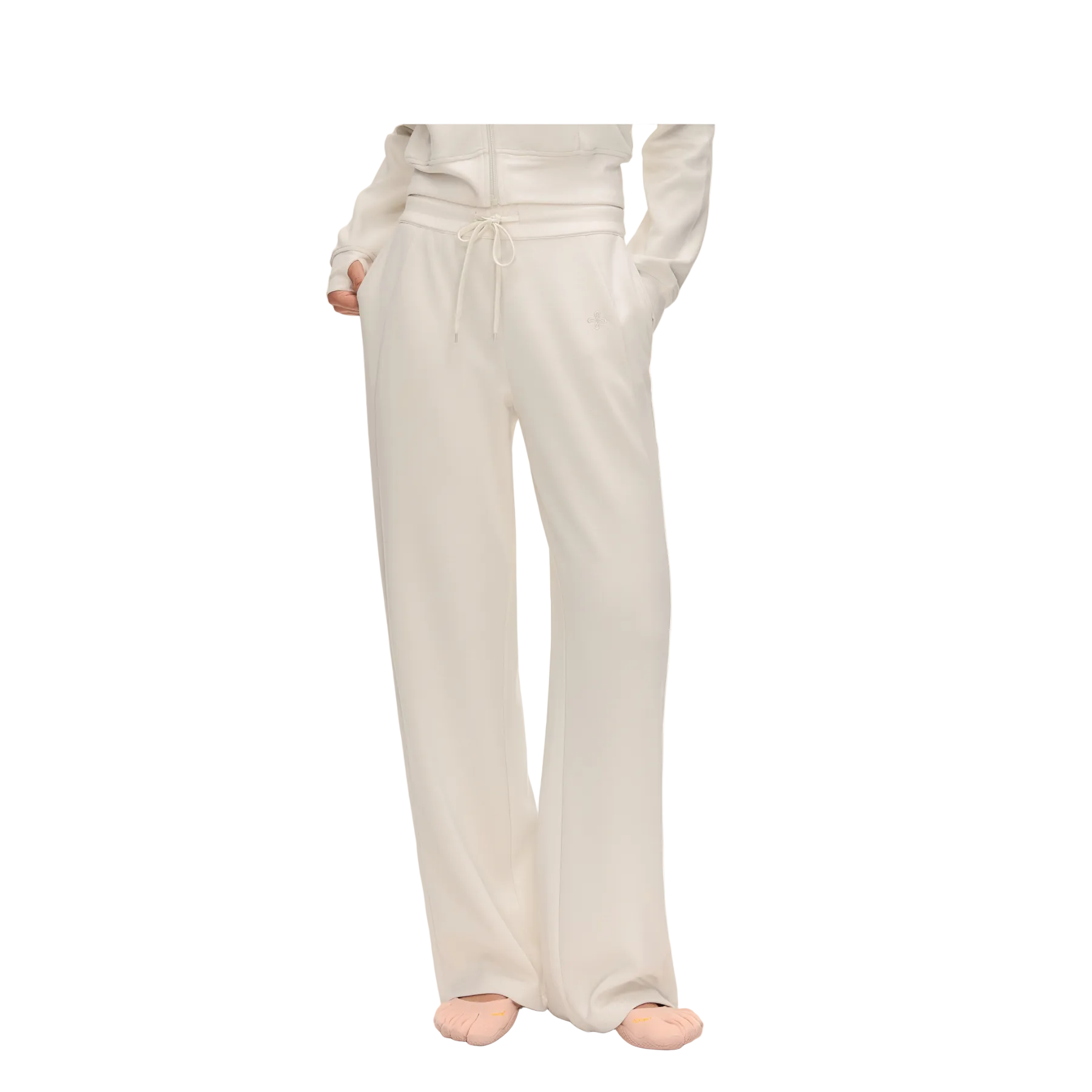 White Cross Lightweight Cloud-like Set Straight-Leg Sweatpants