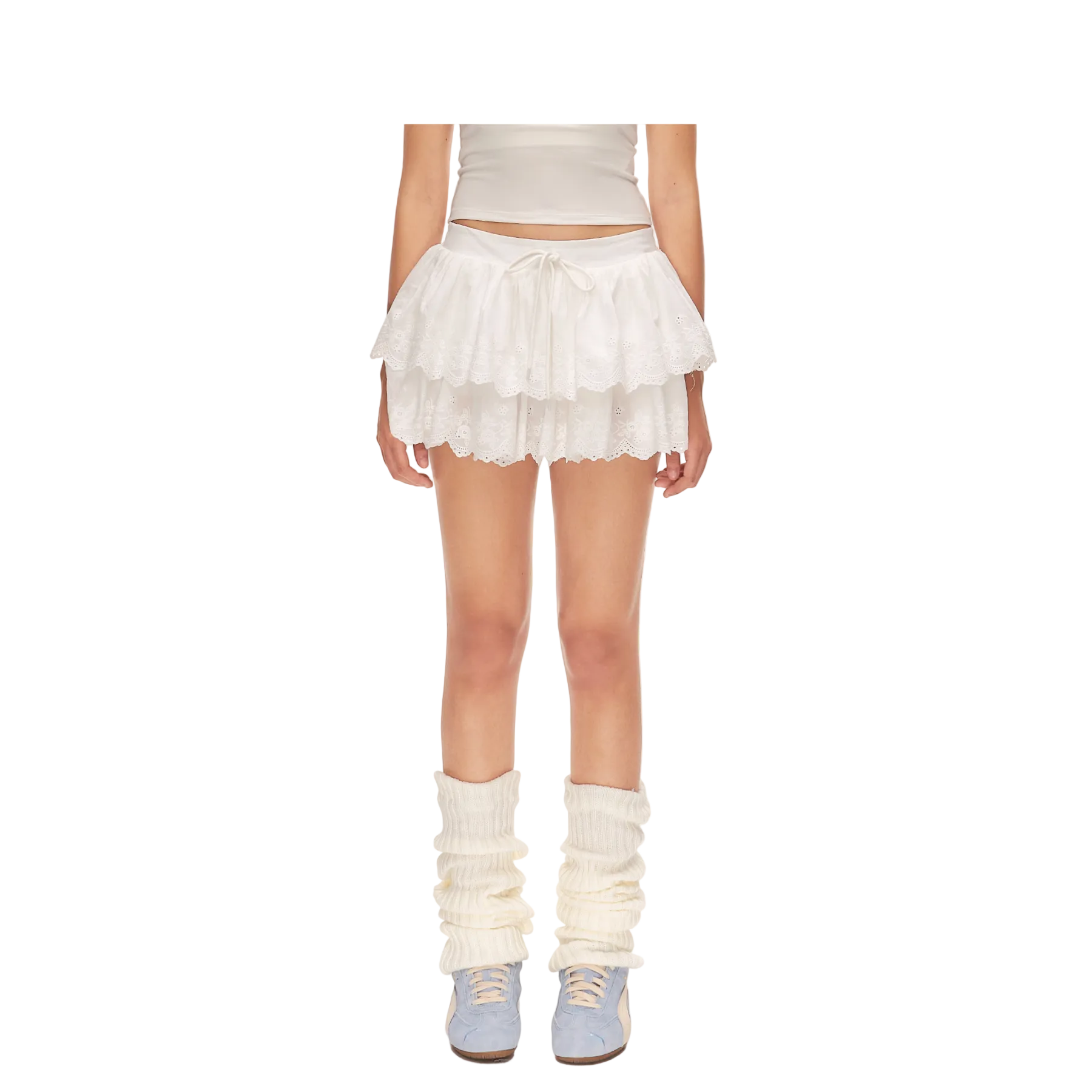 White Layered Lace Tutu Skirt