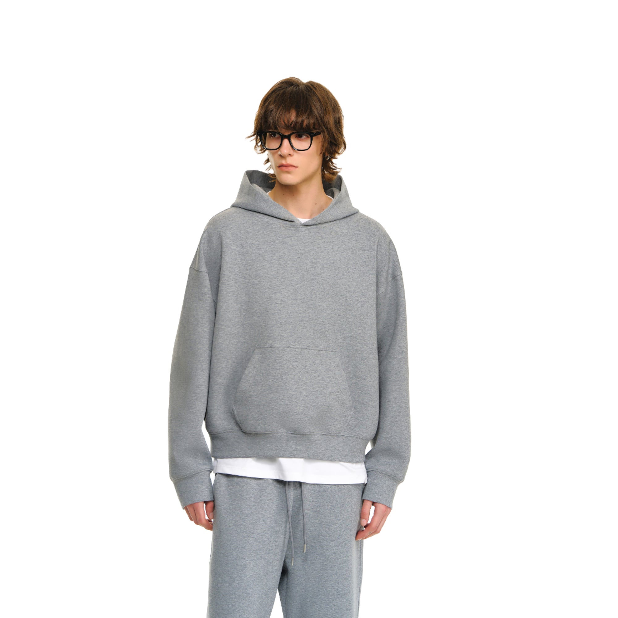 Gray Xinjiang Long-staple Cotton Air Layer Knitted Hoodie