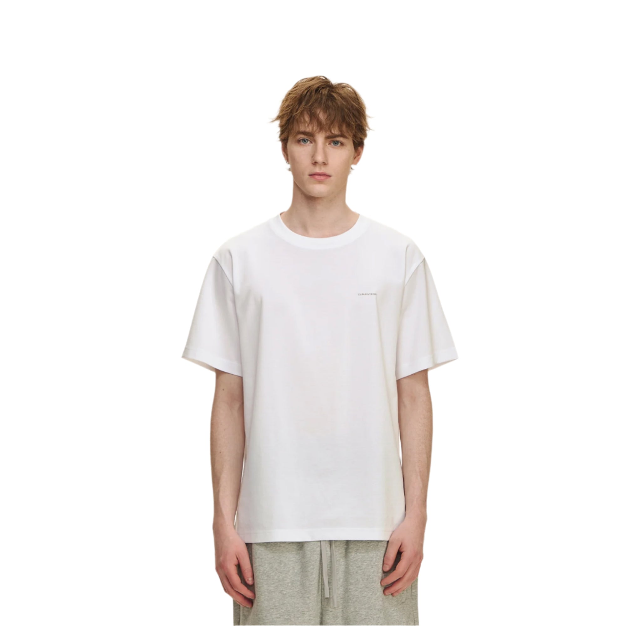 White minimalist yarn cool short sleeves