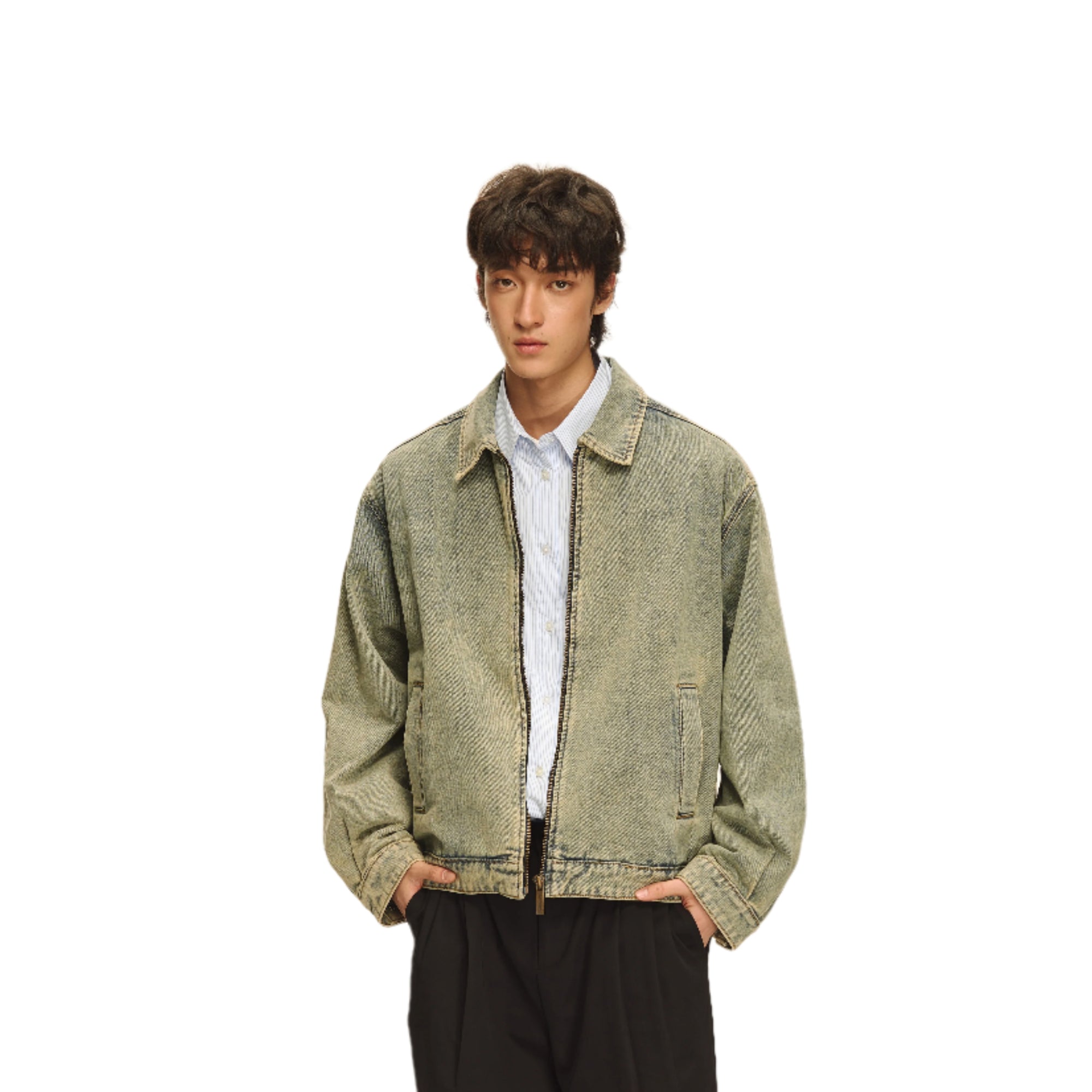 Nostalgic Blue Heavy Washed Denim Jacket