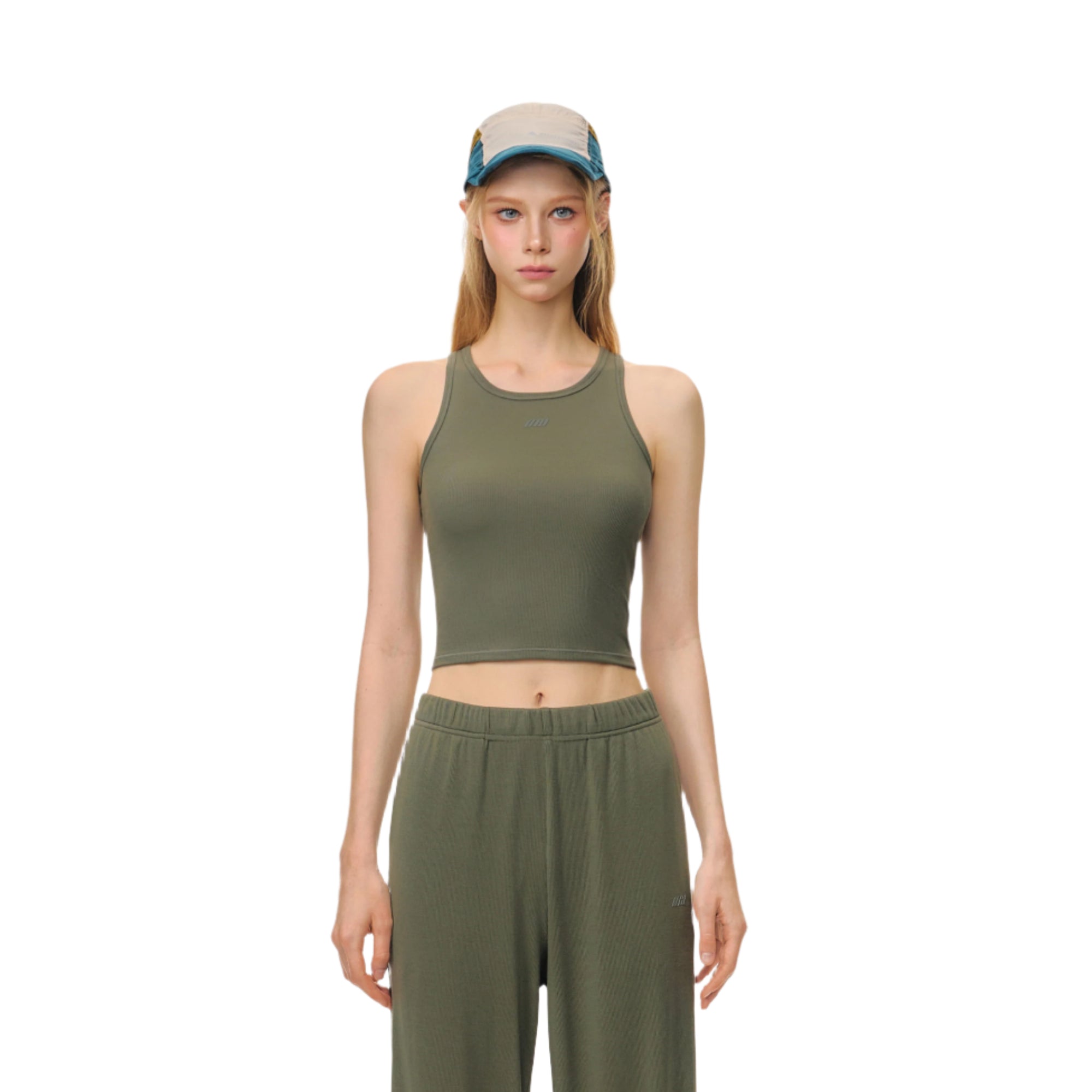 Dark Green Cloud Stretch Cool Tencel Short Sports Vest