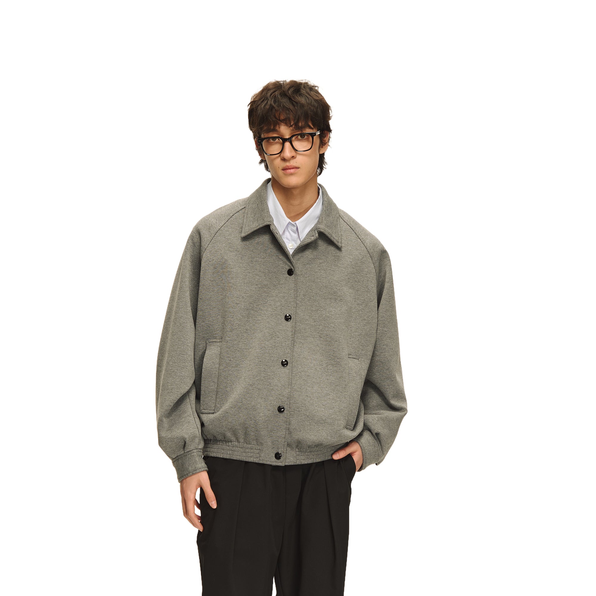 Grey Oversized Casual Jacket