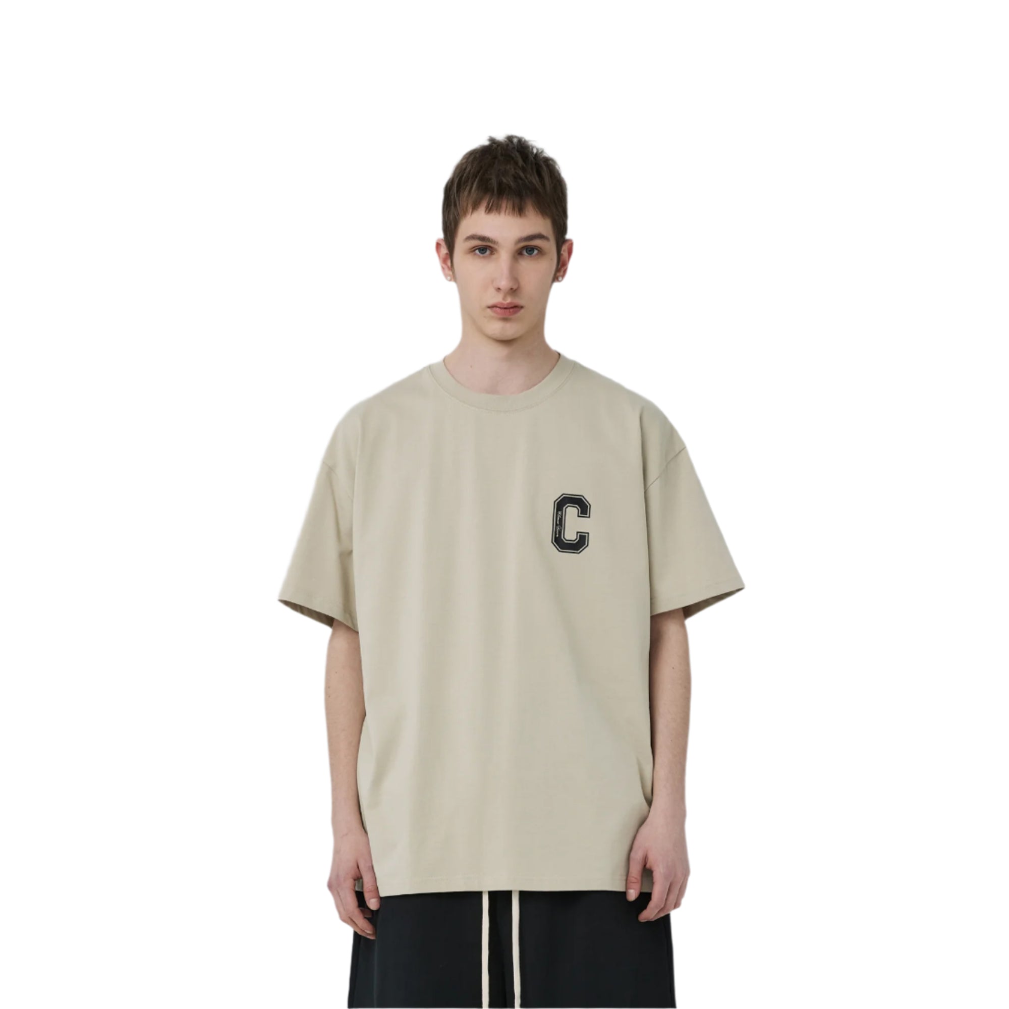 Wheat-colored Big C Print T-shirt