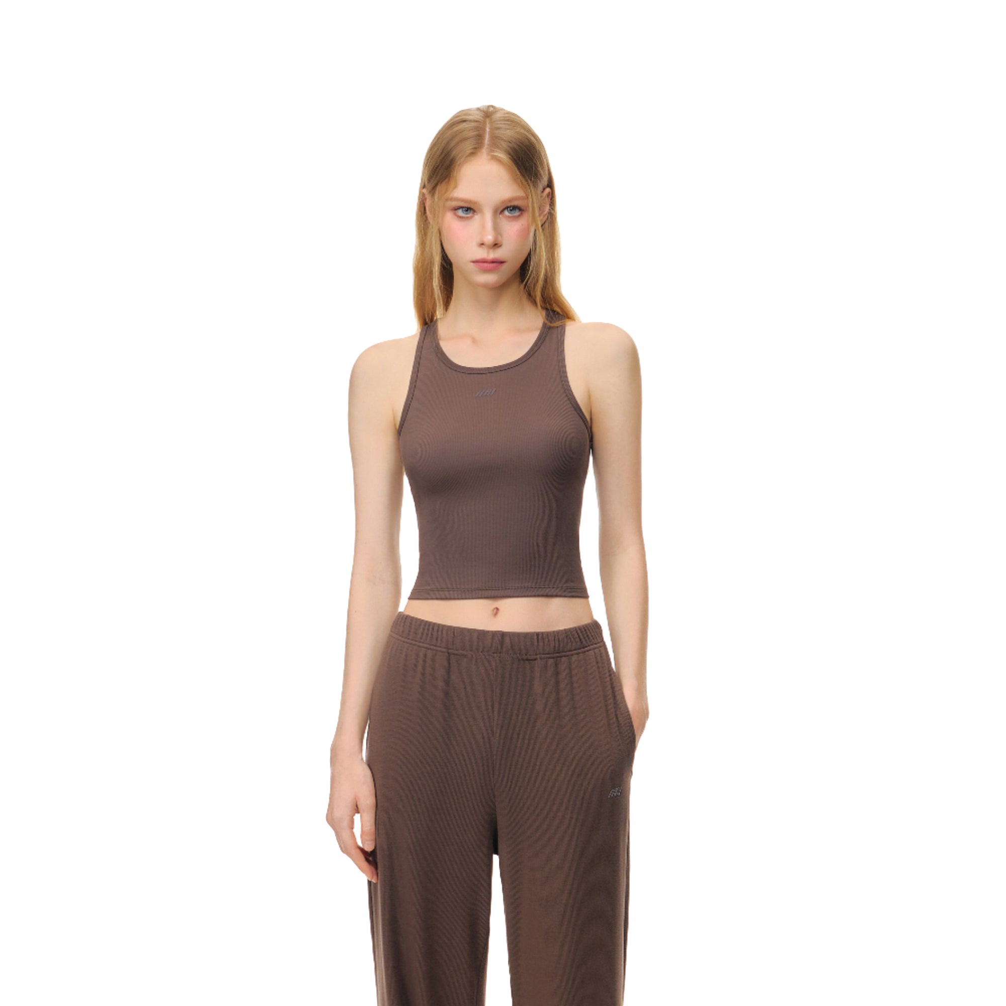 Brown Cloud Stretch Cool Tencel Short Sports Vest