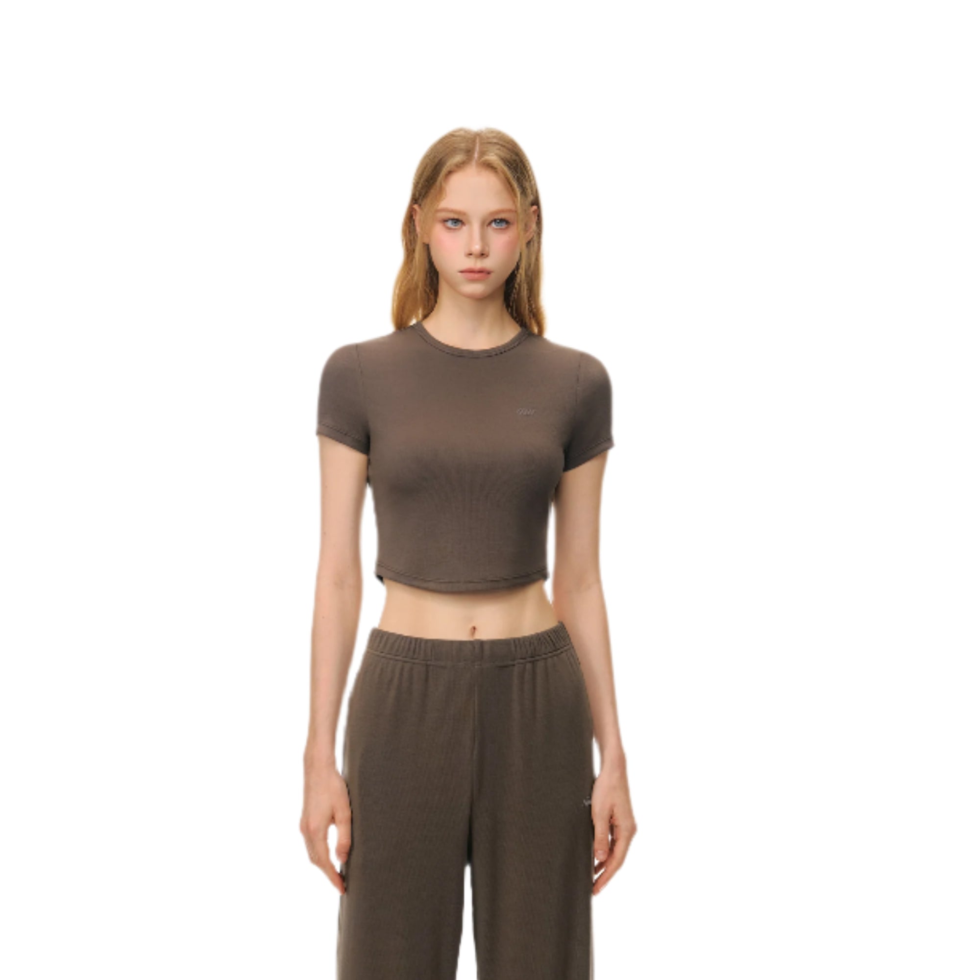 Brown Light Cloud Stretch Tencel Cool Short Sleeves