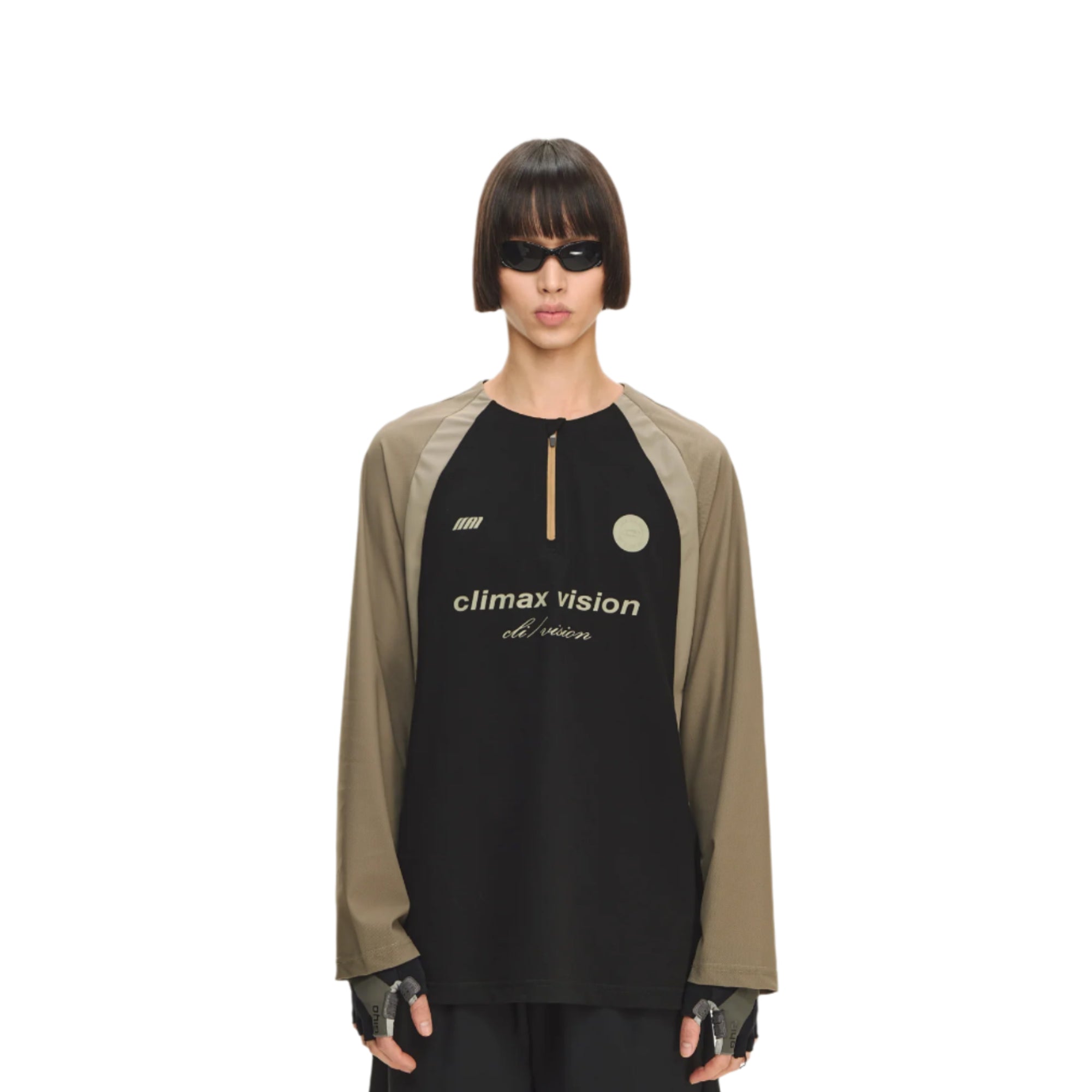 Classic Black Half Zip Training Jersey T-Shirt