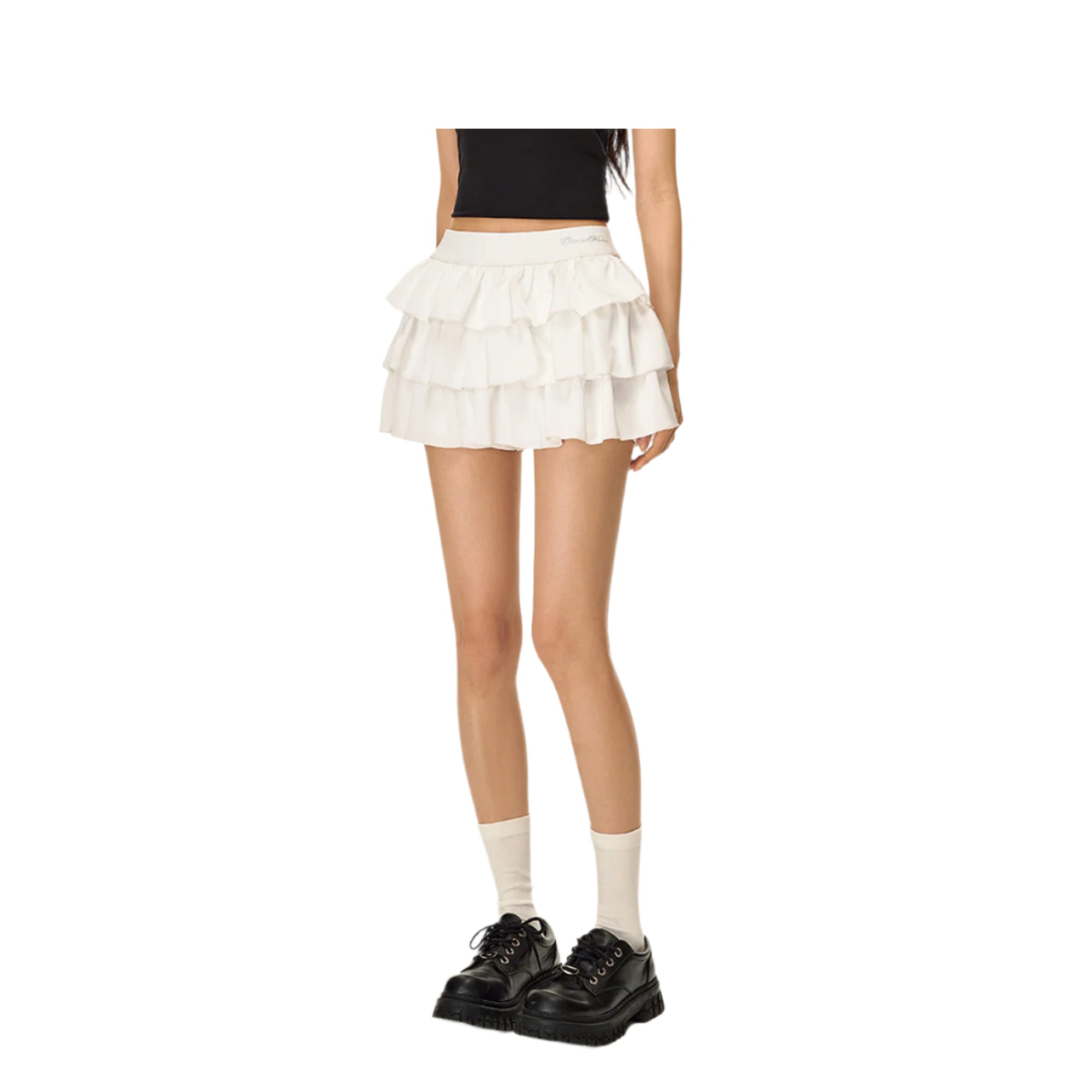 Pearl White Satin Cake Skirt