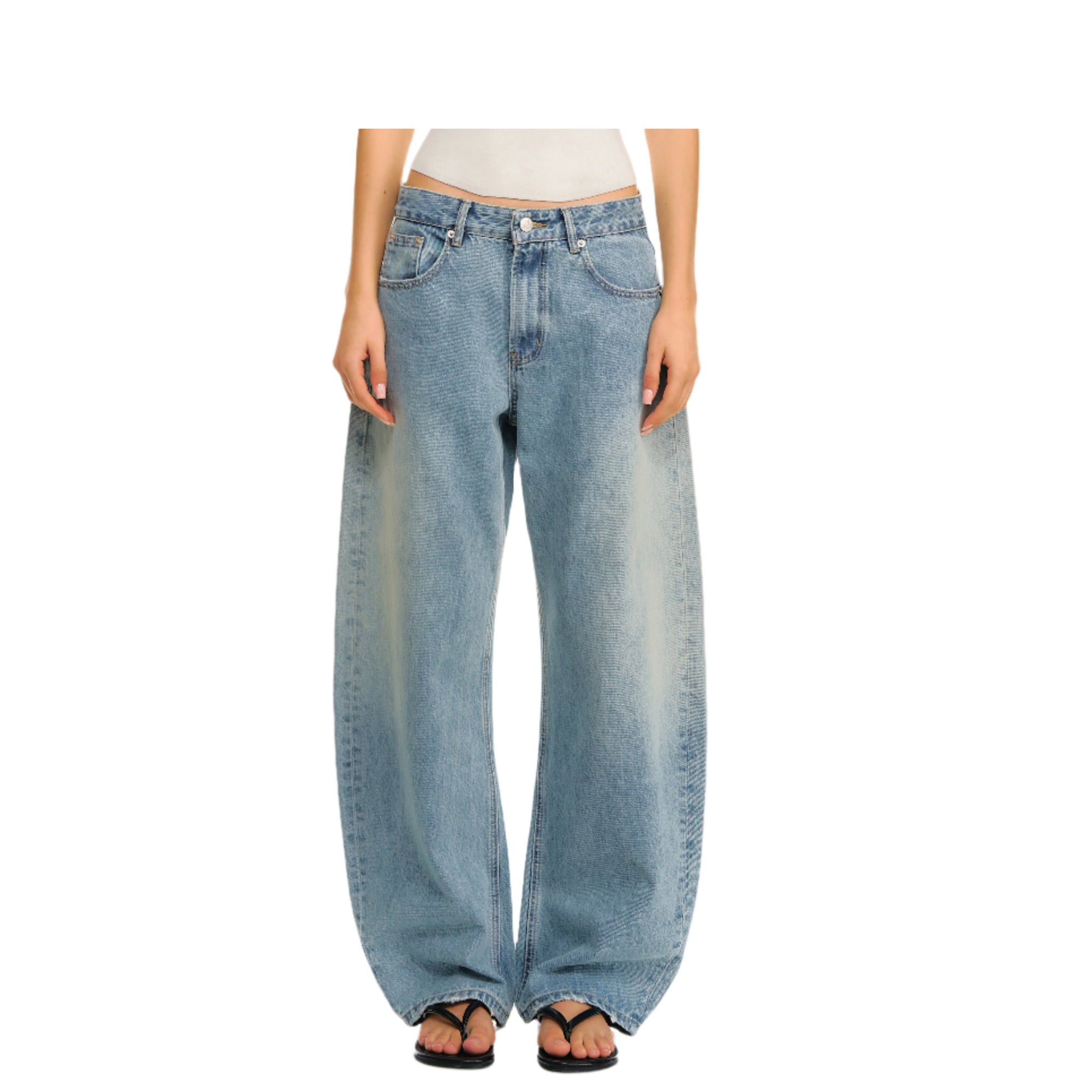 Light Blue Washed Scimitar Cocoon Gallery Jeans