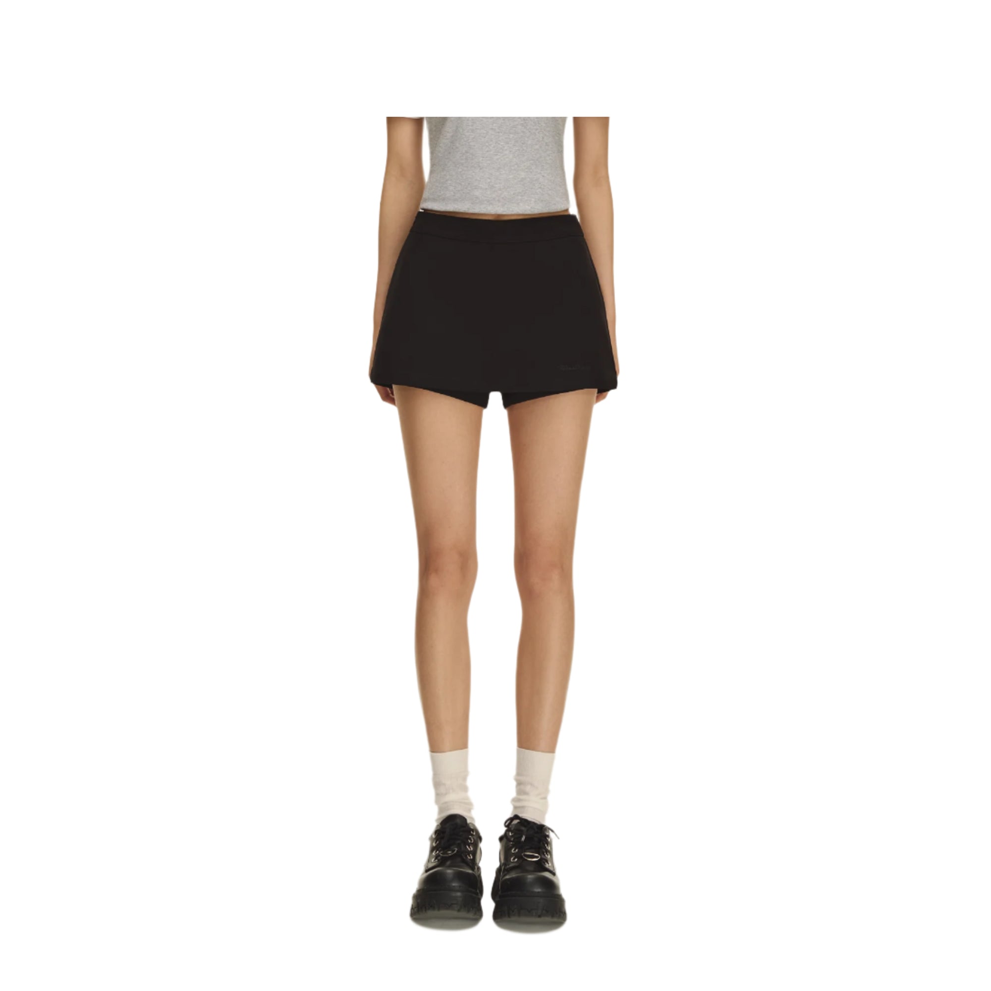 Black High Waist Skort