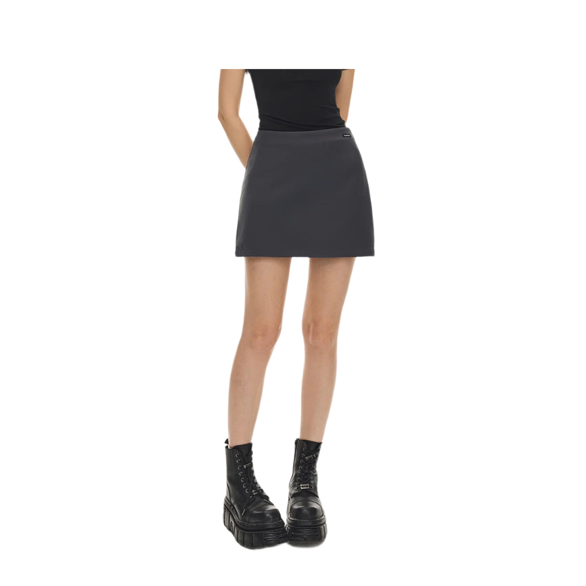 Dark grey minimalist suit skirt