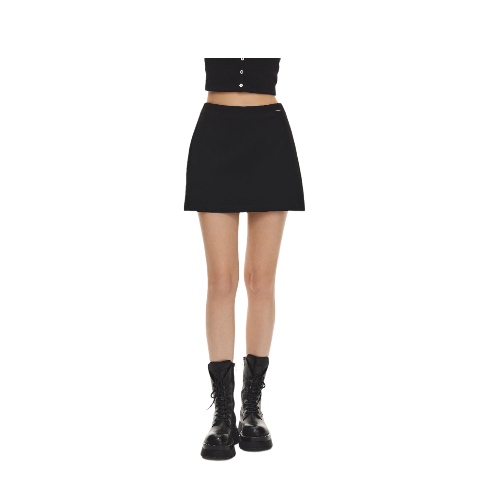 Black Minimalist Suit Skirt