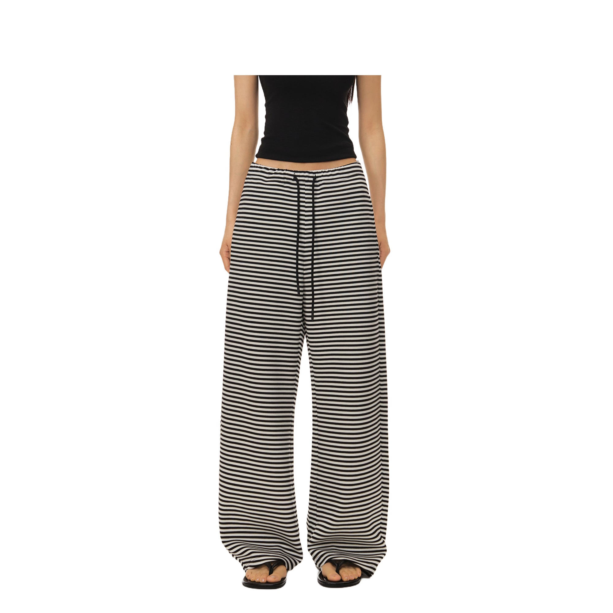 Black And White Light Air Casual Silhouette Drawstring Sweatpants