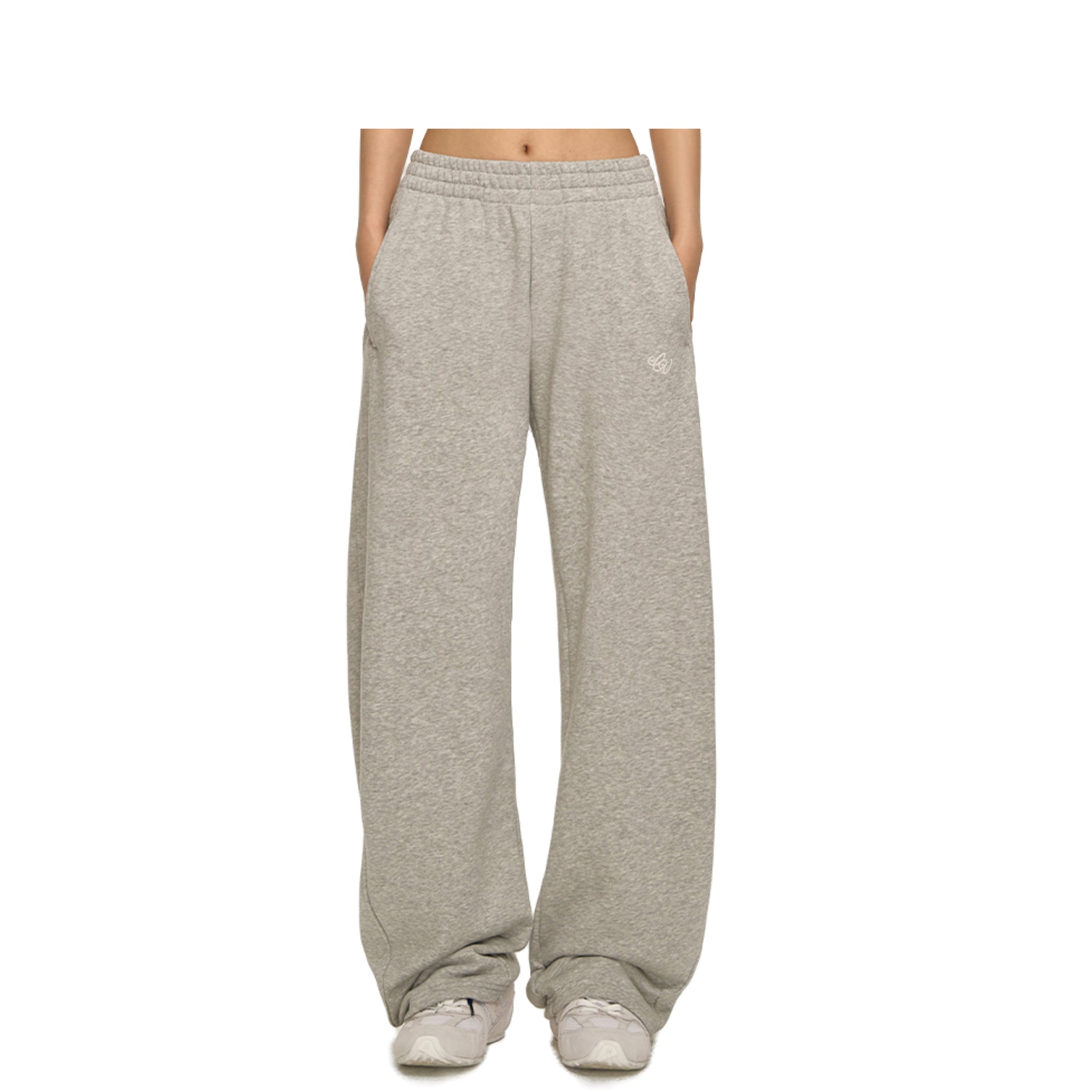 Grey CV 3D Embroidered Banana Pants