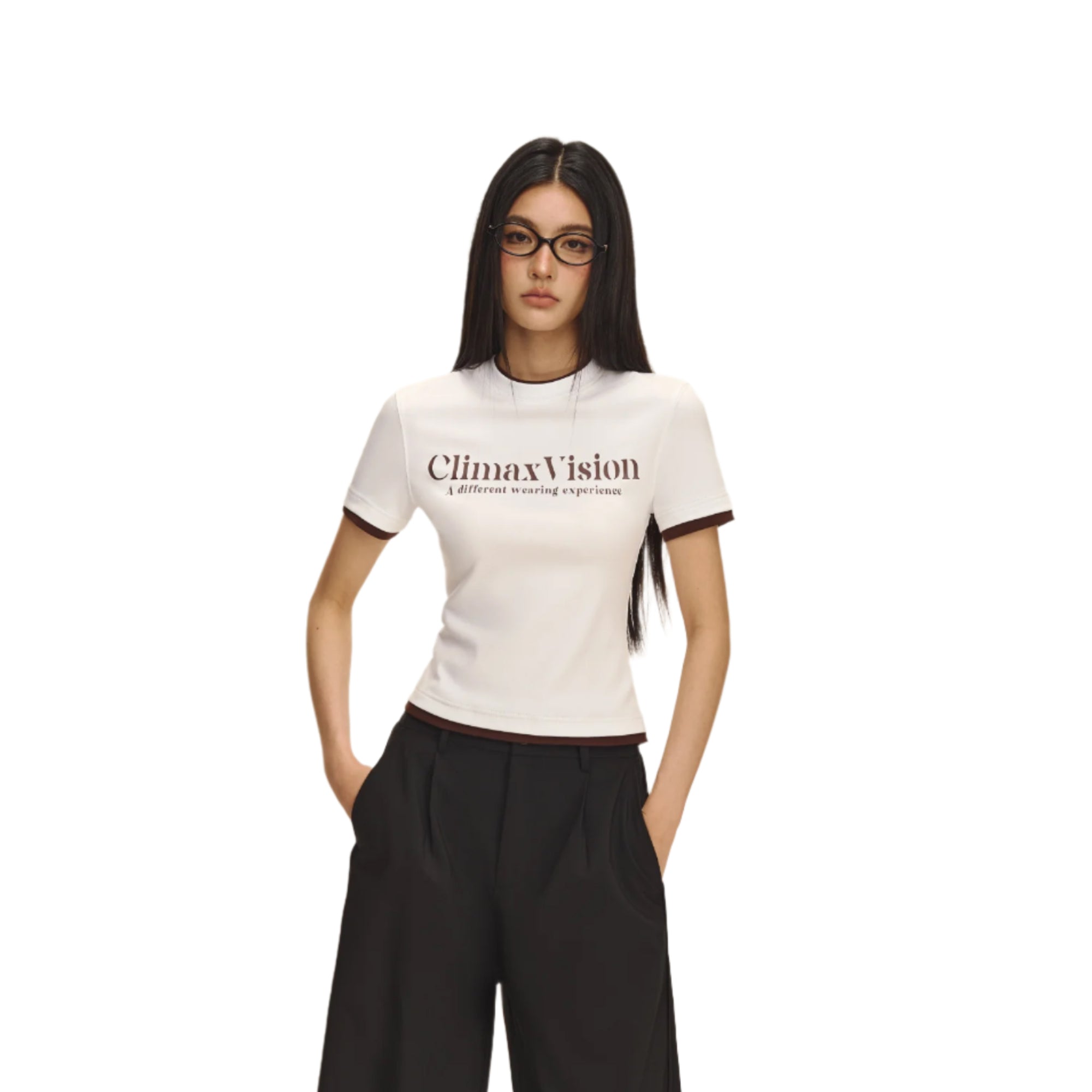 White retro fake two-piece short sleeves