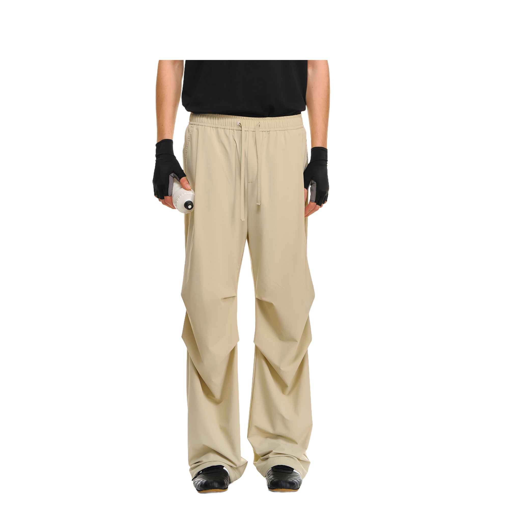 Khaki Outdoor Light Pleated Paratrooper Casual Pants