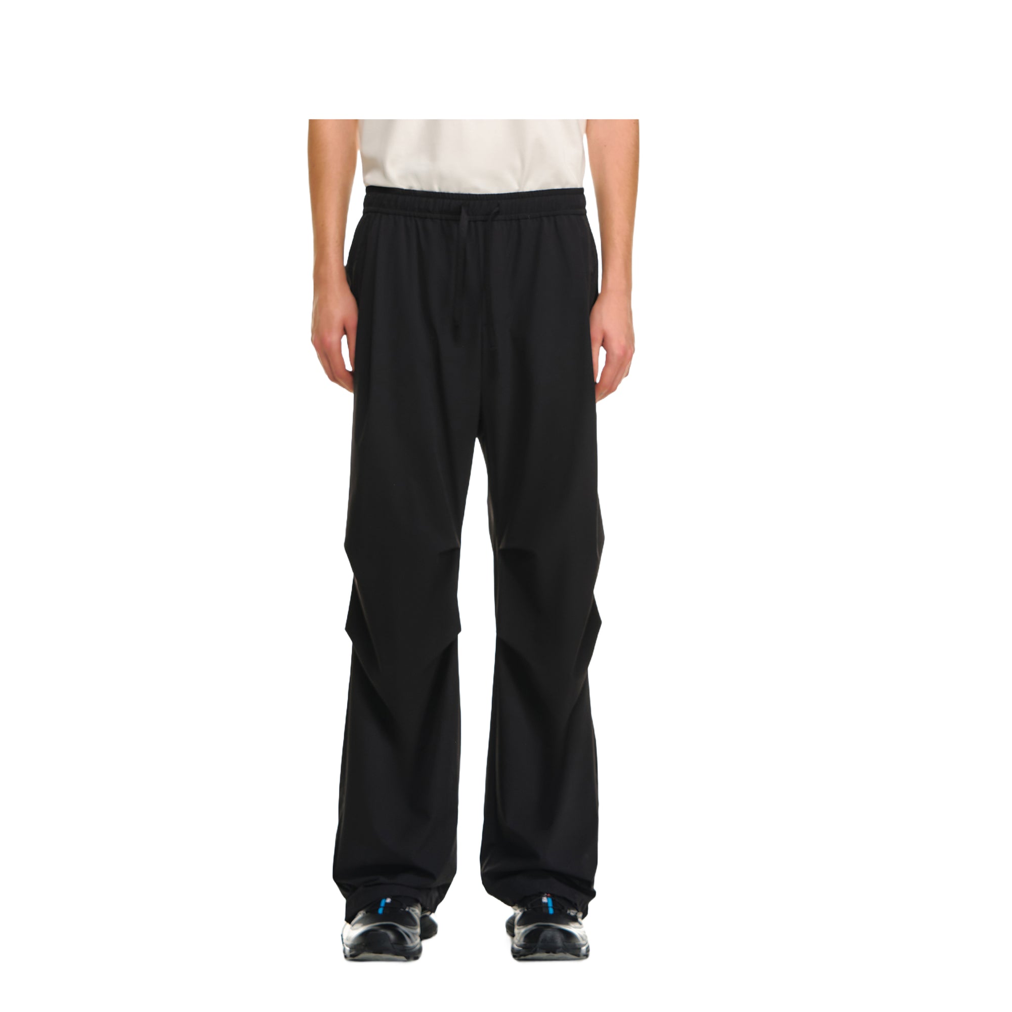 Black Outdoor Light Pleated Paratrooper Casual Pants