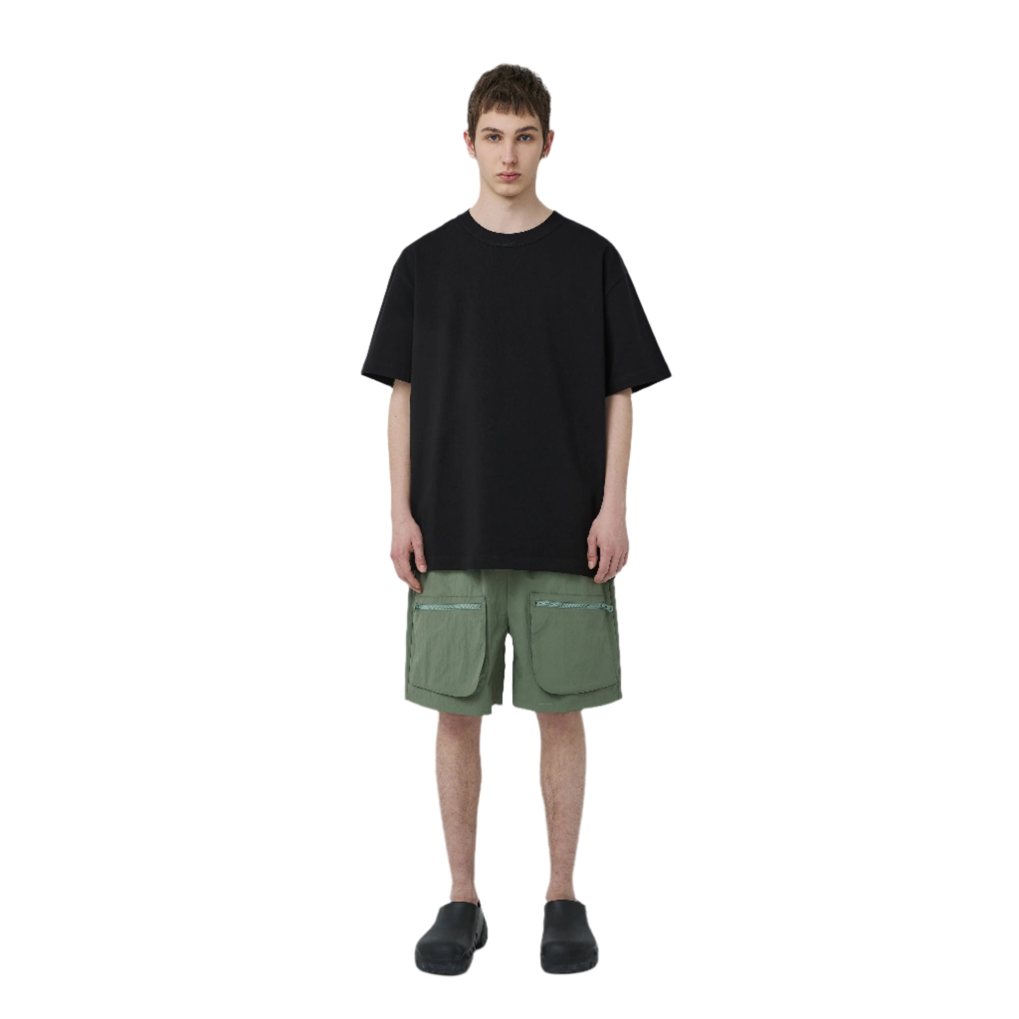 Grey Green 3D Pocket Shorts