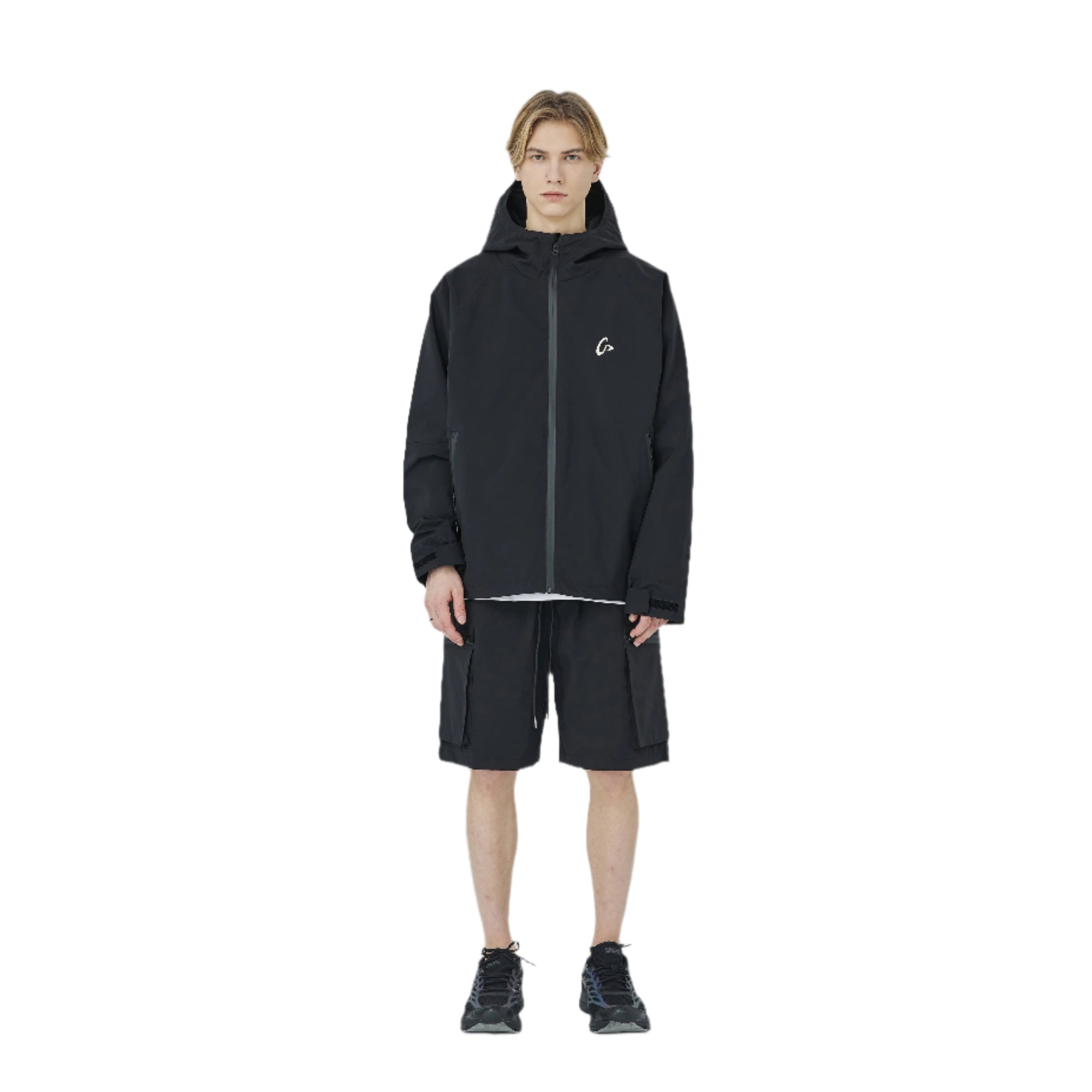Black Pocket Zip Woven Shorts