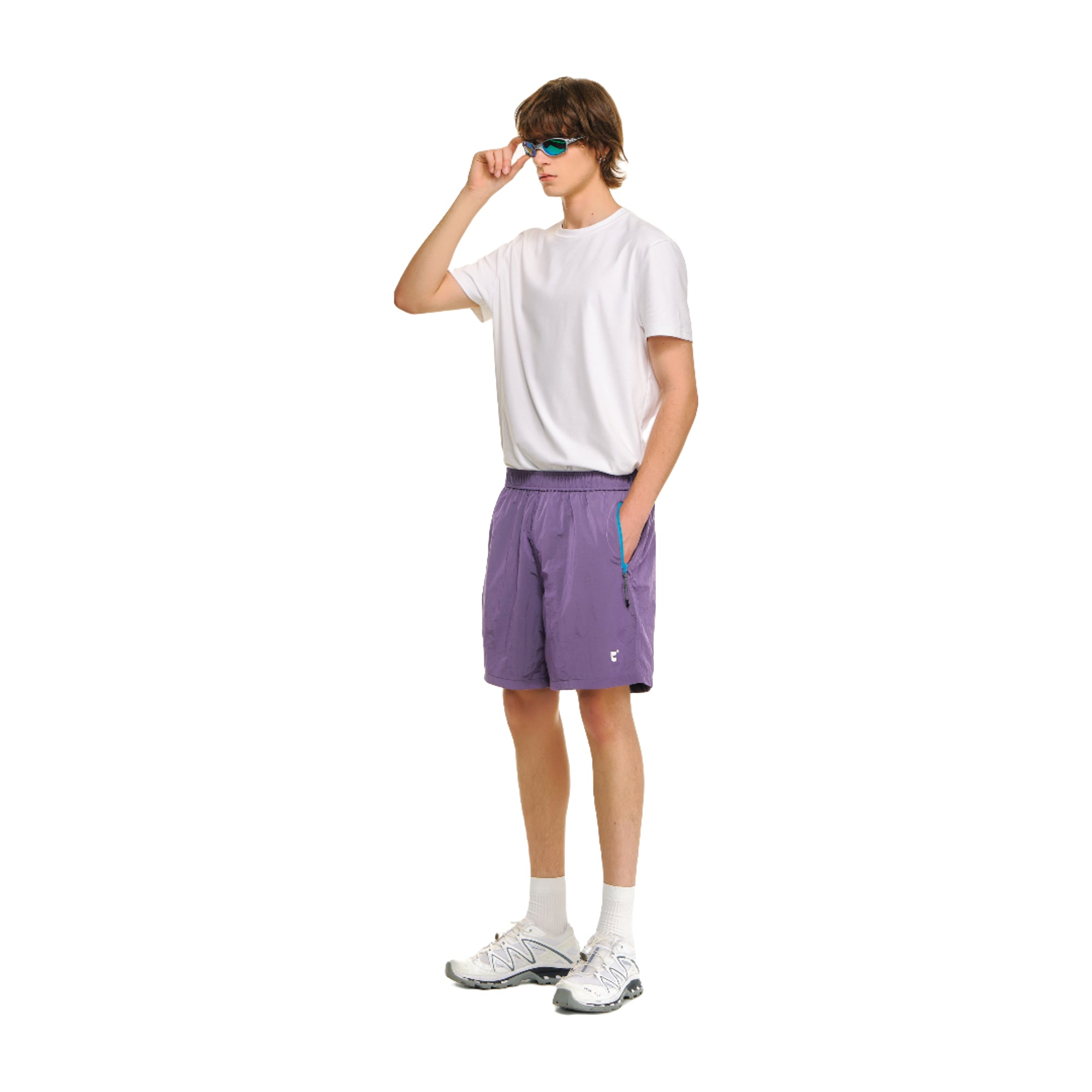 Purple Light Outdoor Sports Metallic Nylon Beach Shorts