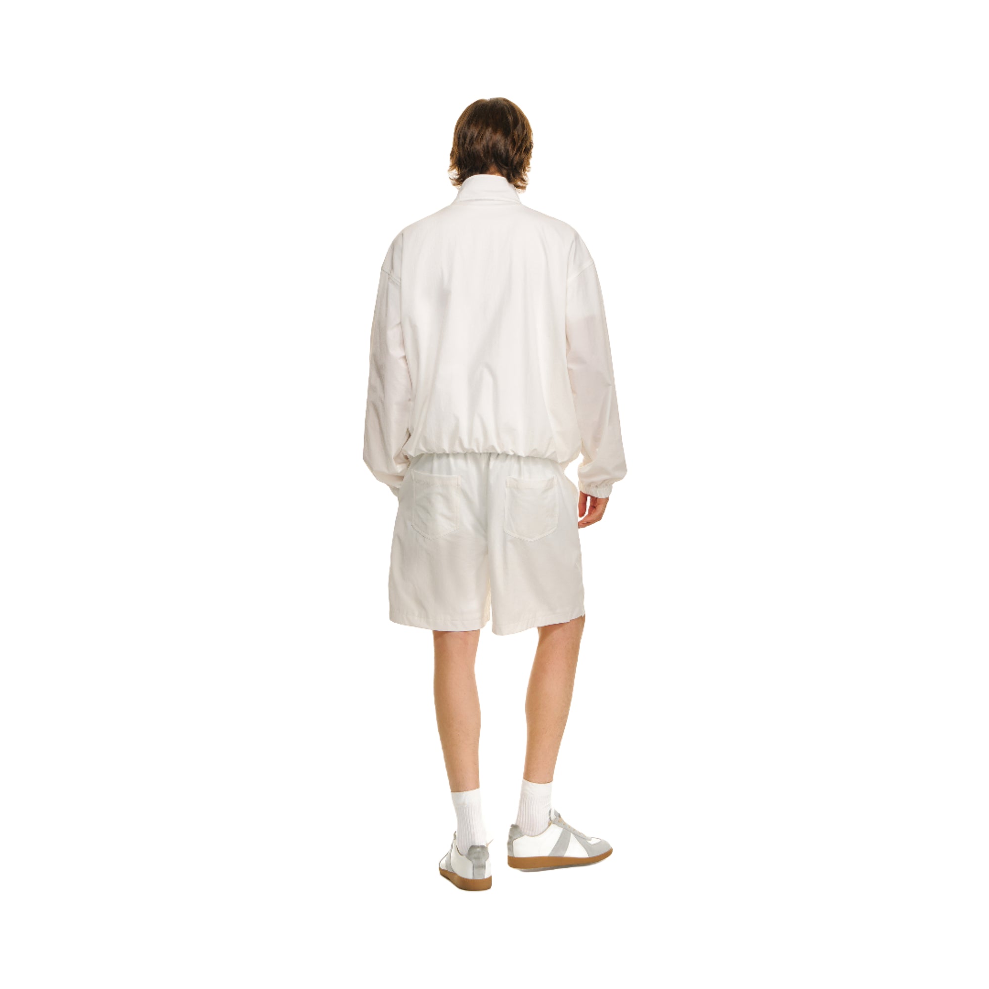 White Urban Sport Stand Collar Lightweight Jacket