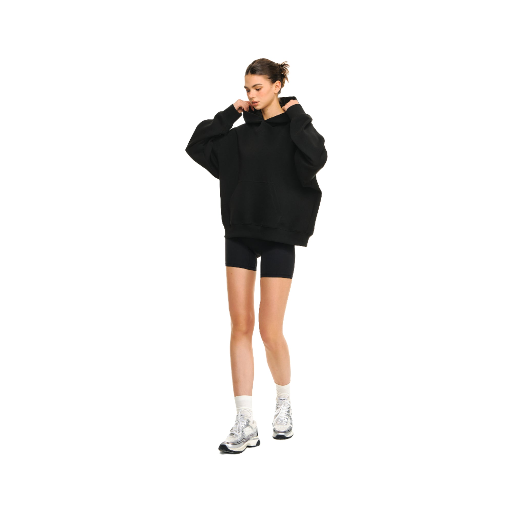 Black Xinjiang Long-staple Cotton Air Layer Knitted Hoodie