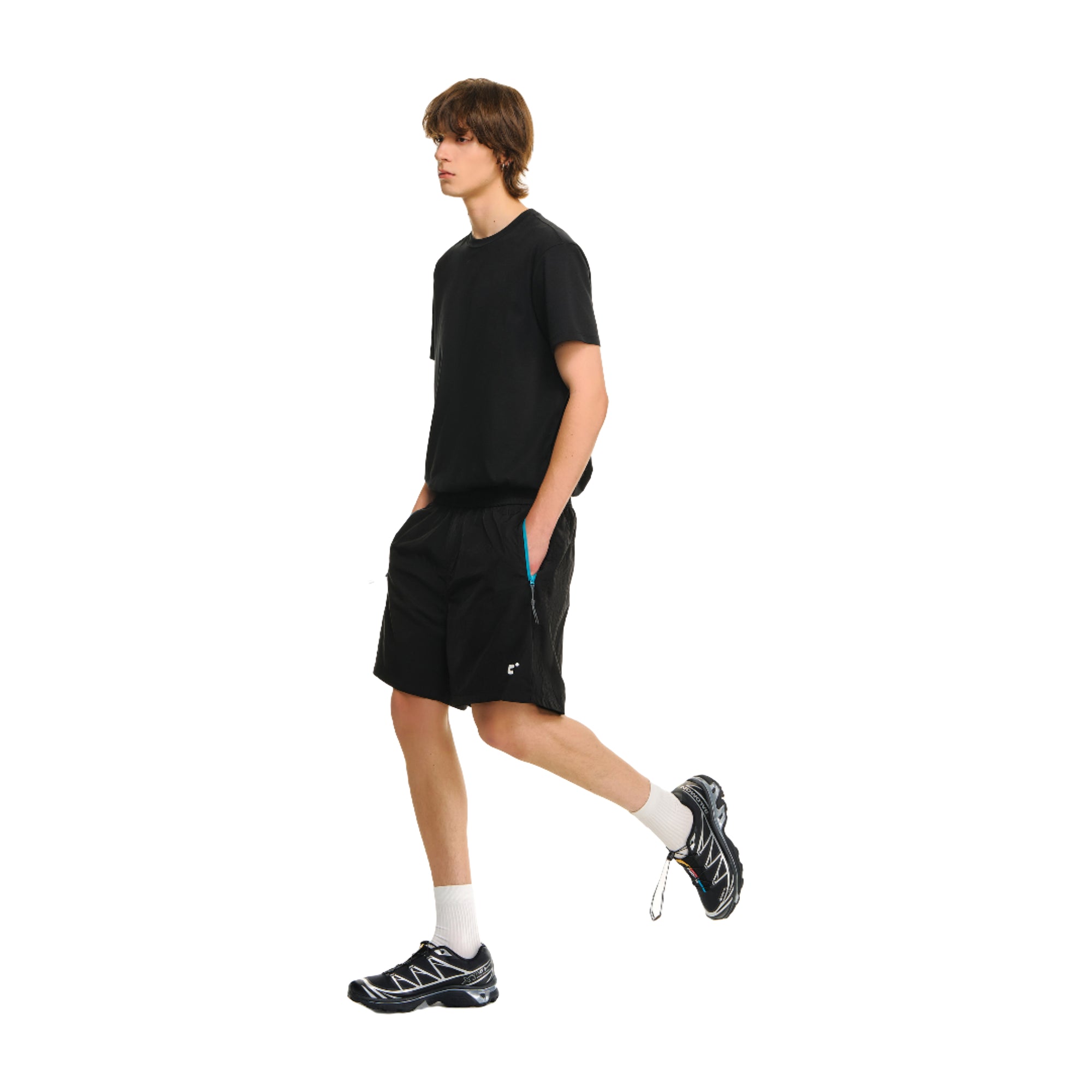Black Light Outdoor Sports Metallic Nylon Beach Shorts