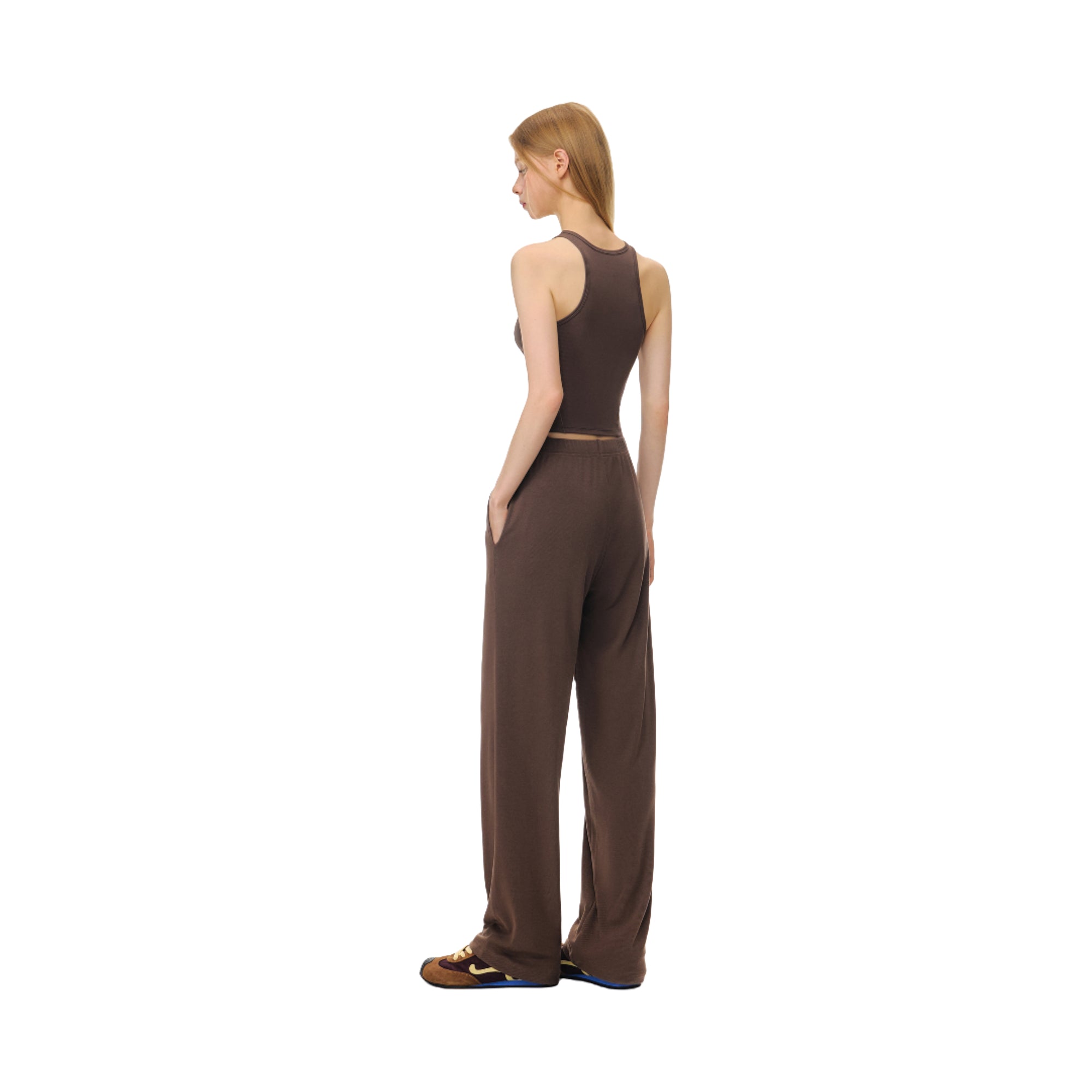 Brown Cloud Stretch Cool Tencel Short Sports Vest