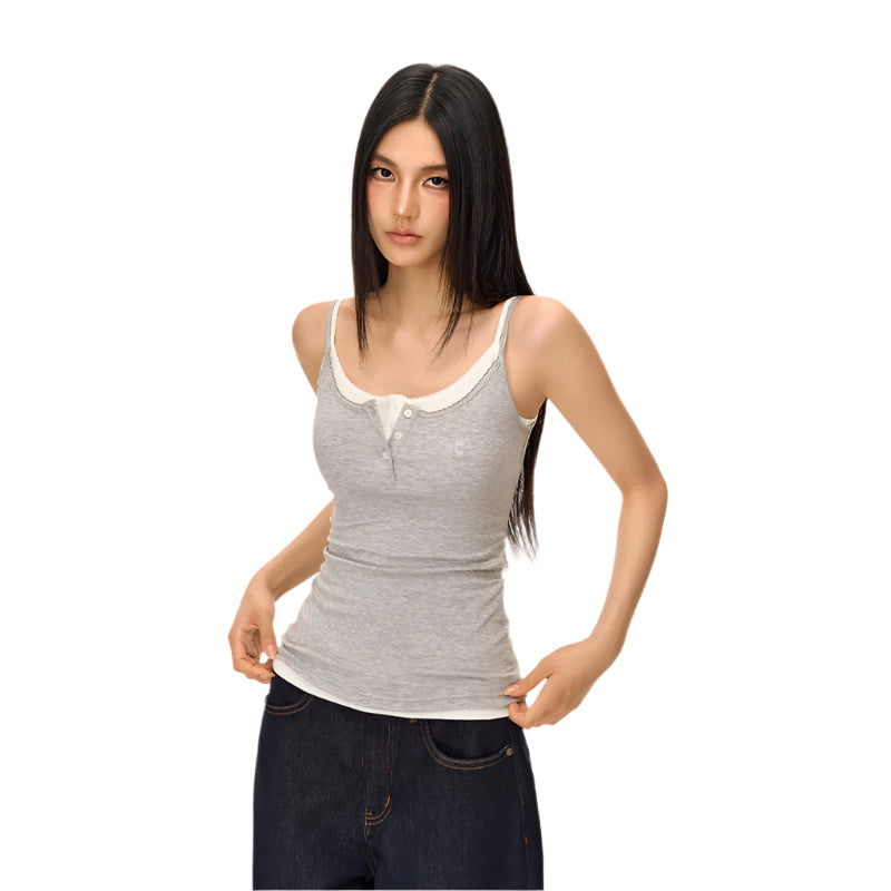 Ice Grey Skin-Friendly Button Vest