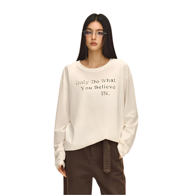 White letter print long sleeves