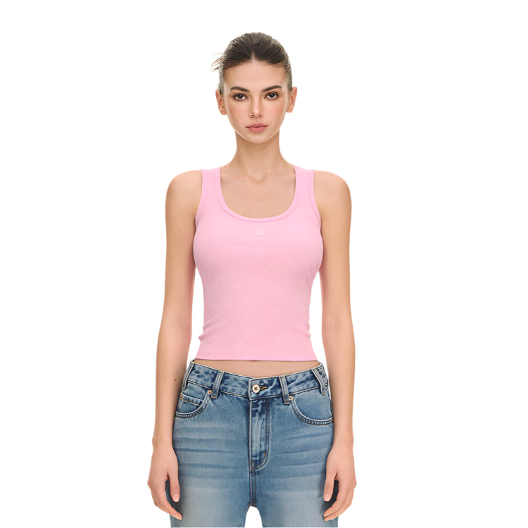 Pink Stretch Racerback Tank Top